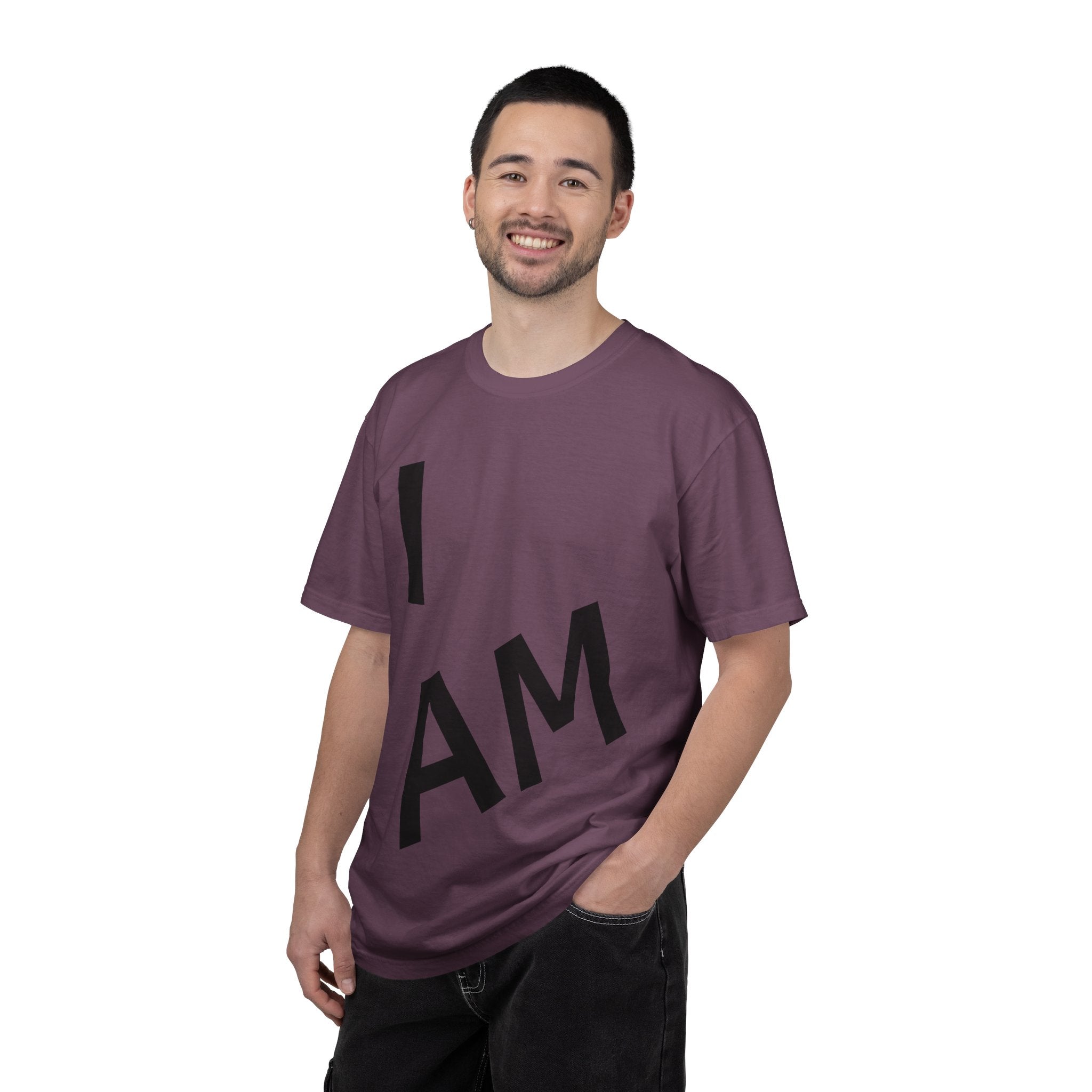 T-Shirt — “I AM” Front Text with Cloud Heart Love Back Graphic | Positive Self-Love Tee