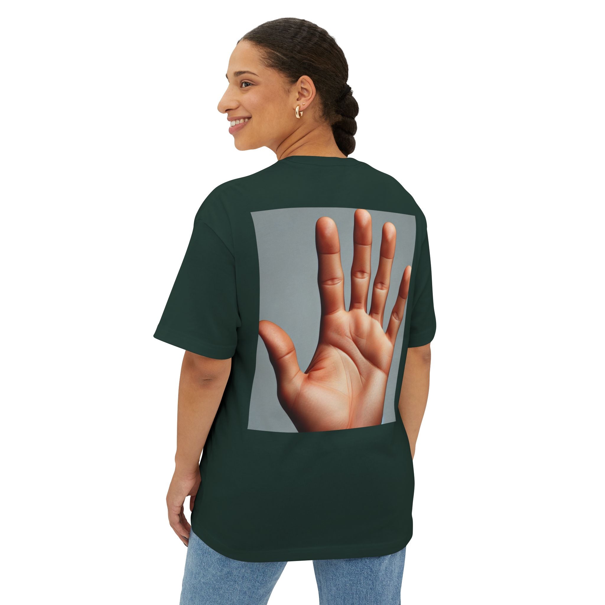Talk to the Hand Oversized Tee, Unisex Boxy T-Shirt, Casual Wear, Comfortable Tee, Trendy Graphic Tee, Gift for Friends, Streetwear Fashion