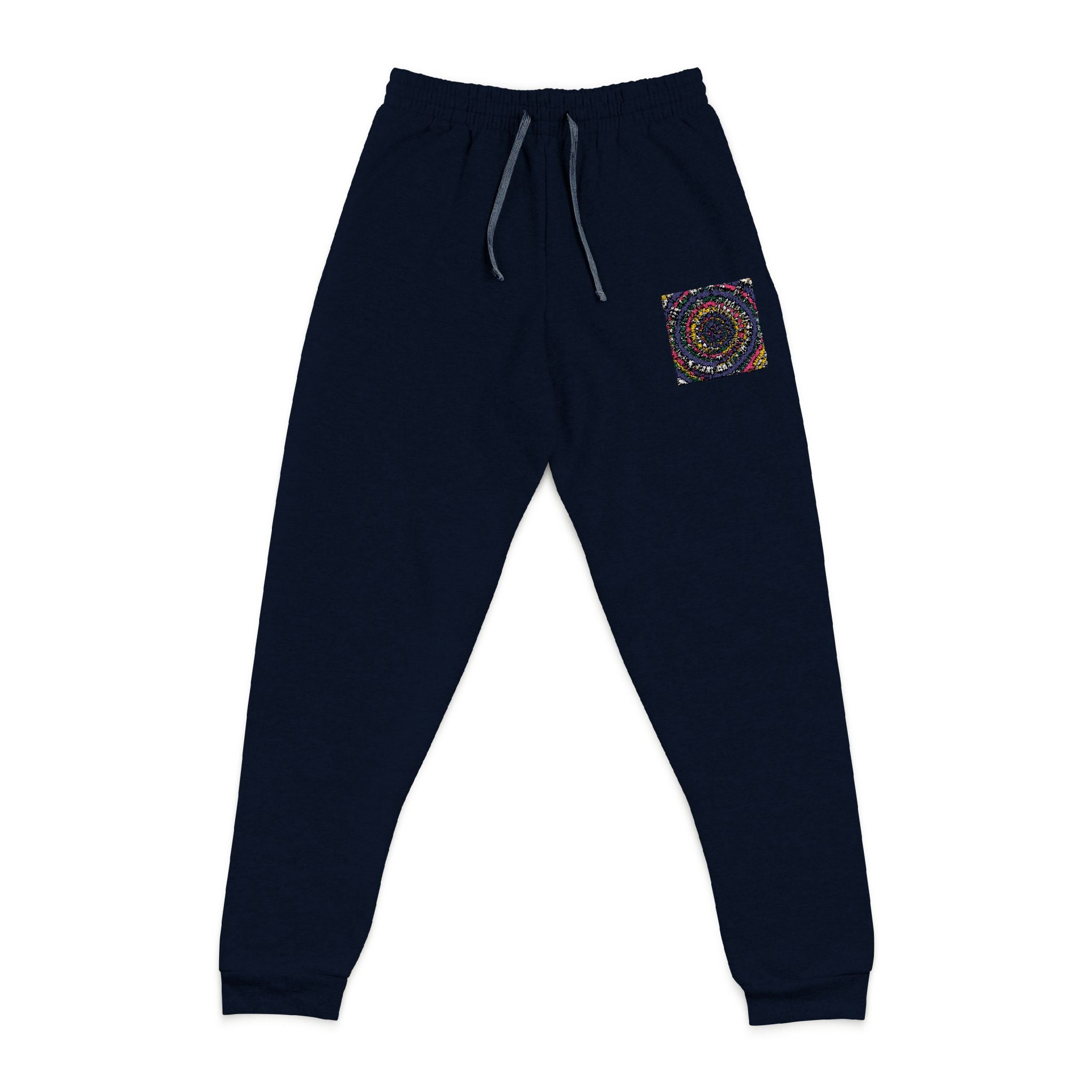 Embroidered Galaxy Mandala Joggers — Navy Casual Sweatpants
