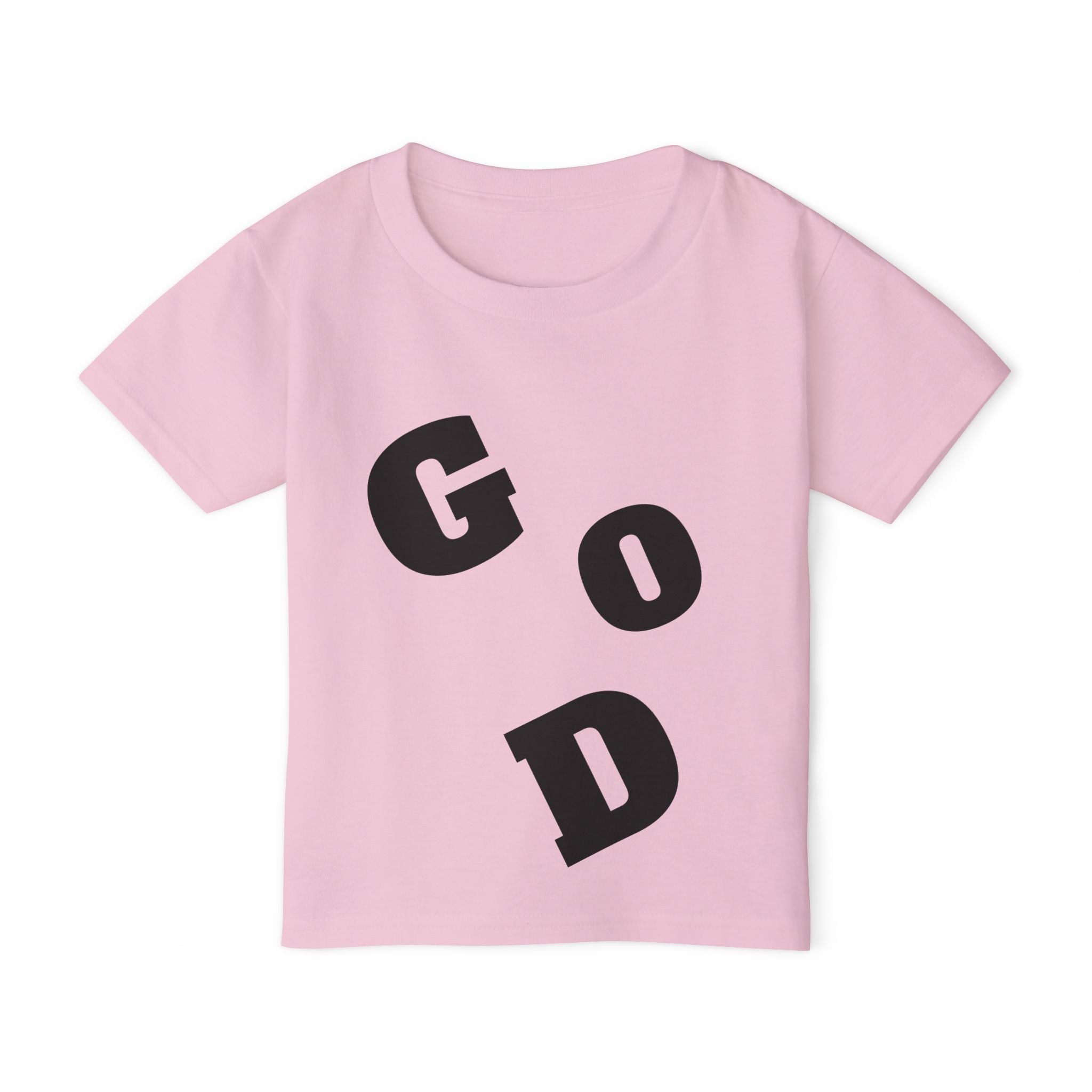 Toddler T‑Shirt — “God Loves Me” Diagonal Bold Typography (Christian Kids Tee)