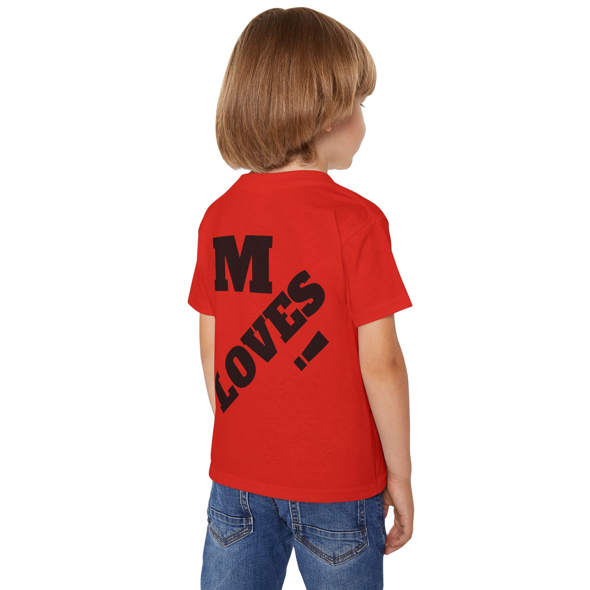 Toddler T‑Shirt — “God Loves Me” Diagonal Bold Typography (Christian Kids Tee)