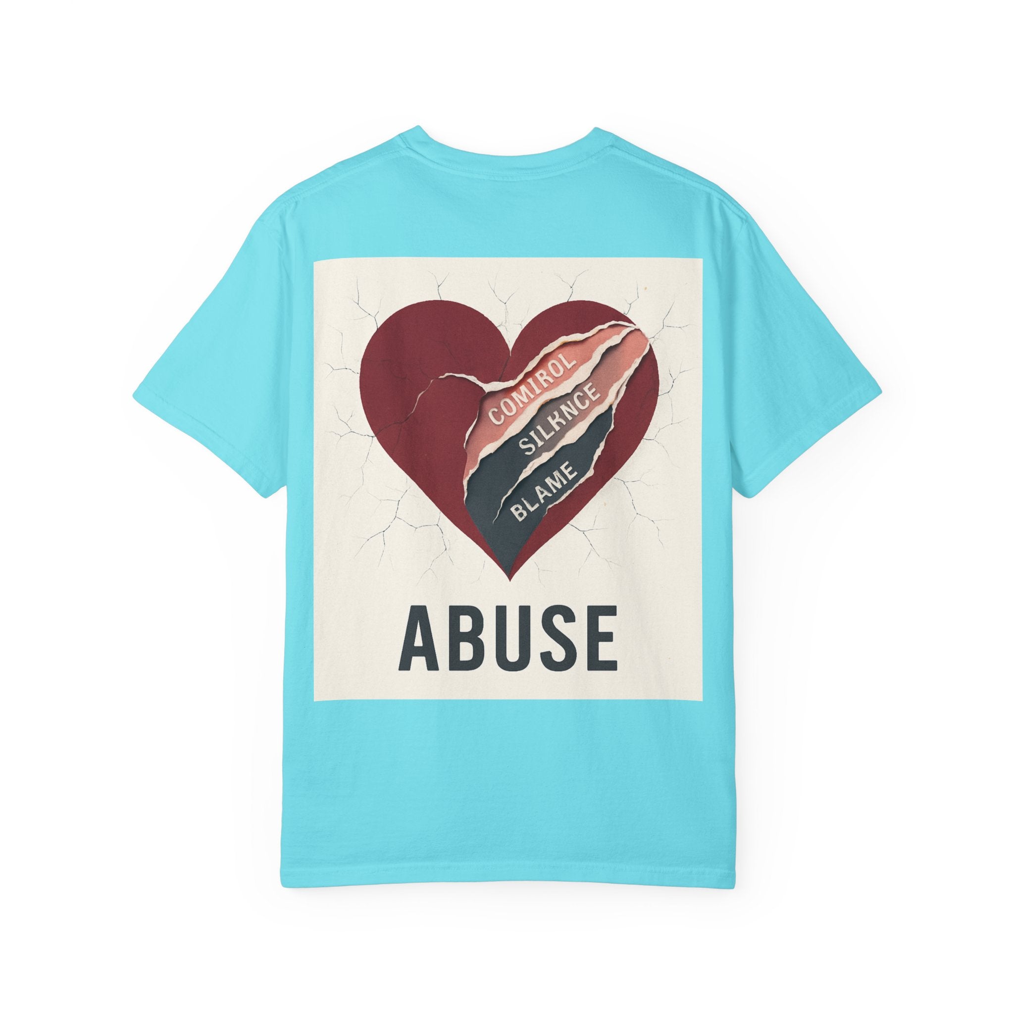 Unisex T-shirt for Abuse Awareness, Heart Design Apparel, Support Mental Health, Thought-Provoking Gift, Everyday Comfort Wear