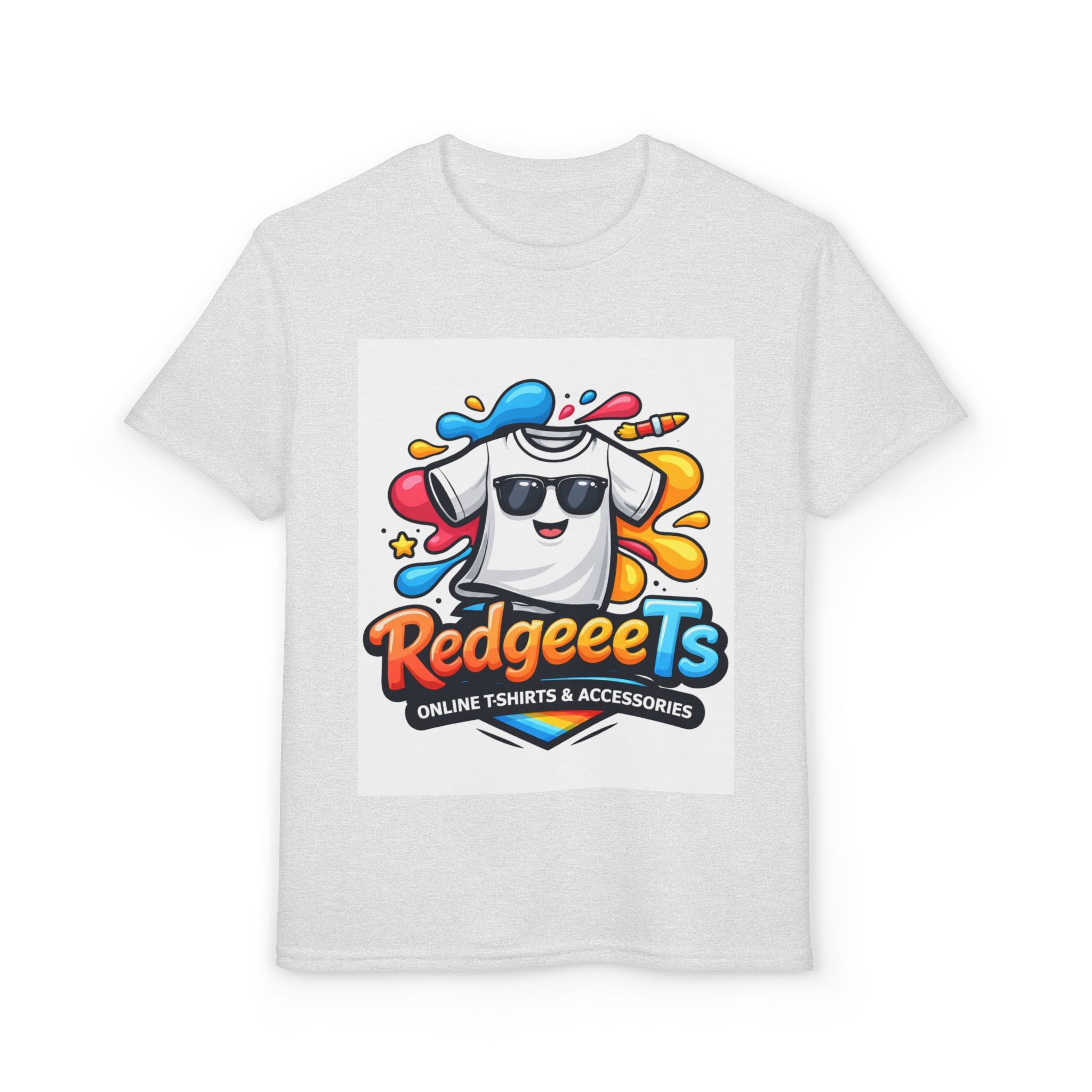 Youth T-Shirt — Fun Mascot Front with 'RedgeeeTs' Logo & Back QR Code 'Scan Me'