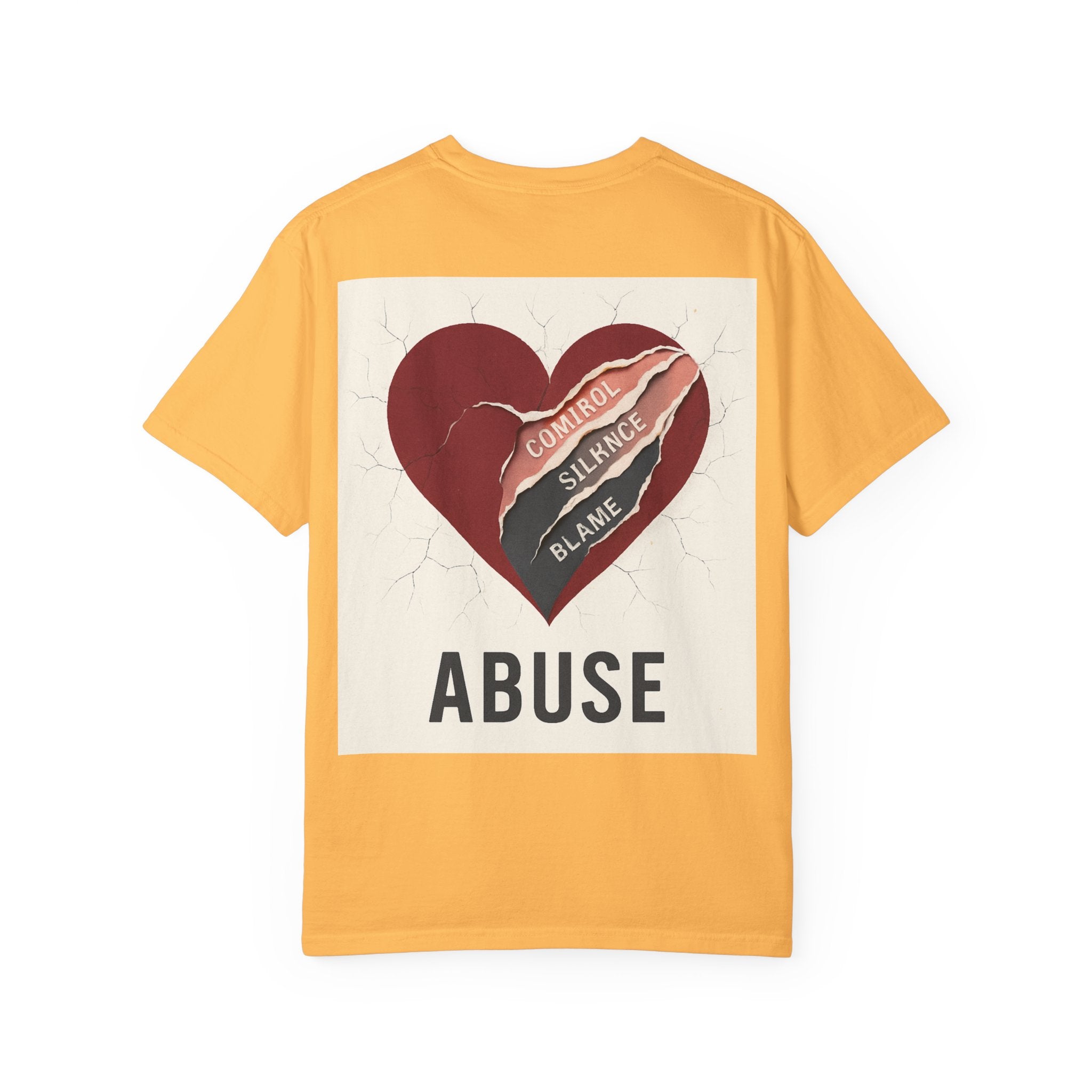 Unisex T-shirt for Abuse Awareness, Heart Design Apparel, Support Mental Health, Thought-Provoking Gift, Everyday Comfort Wear
