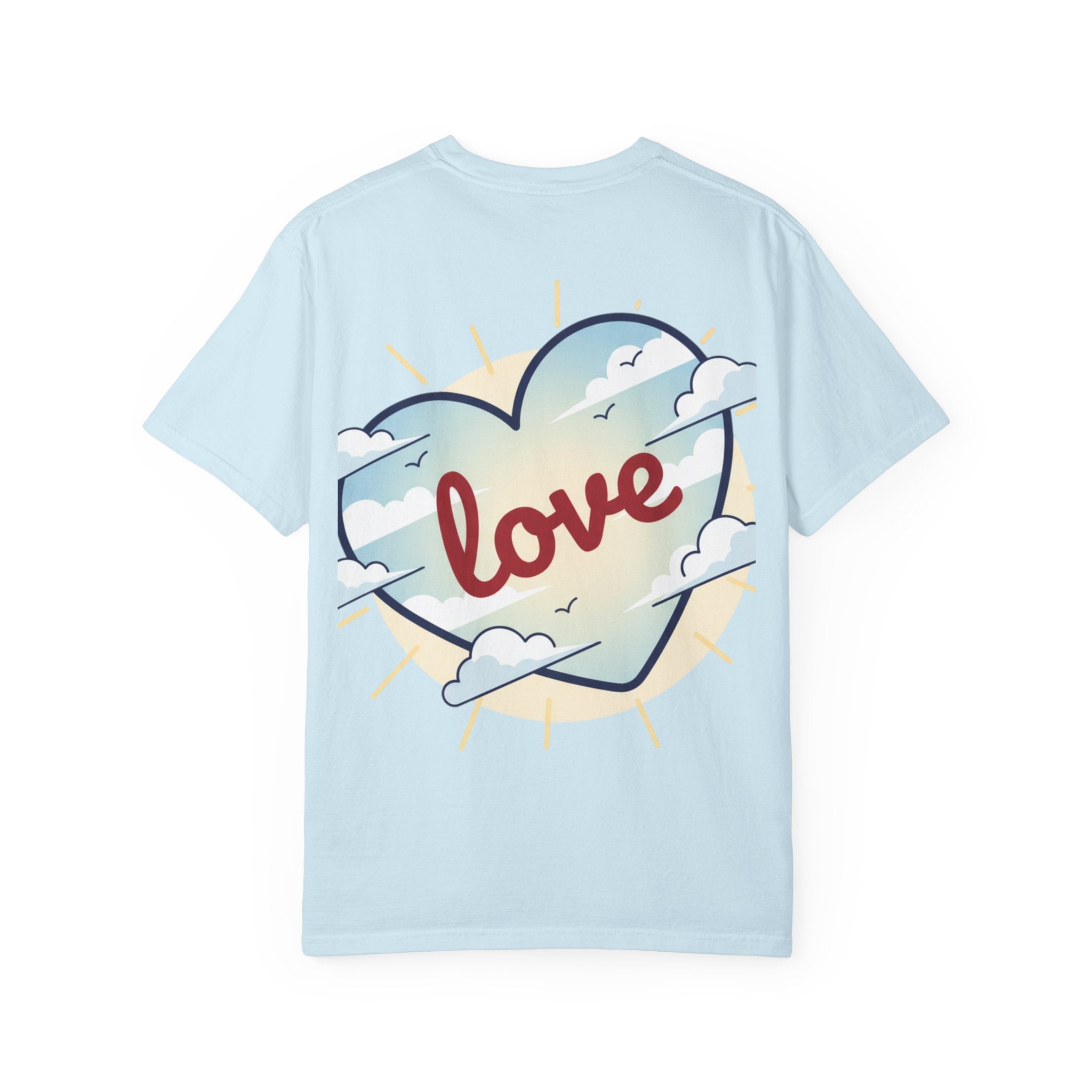 T-Shirt — “I AM” Front Text with Cloud Heart Love Back Graphic | Positive Self-Love Tee