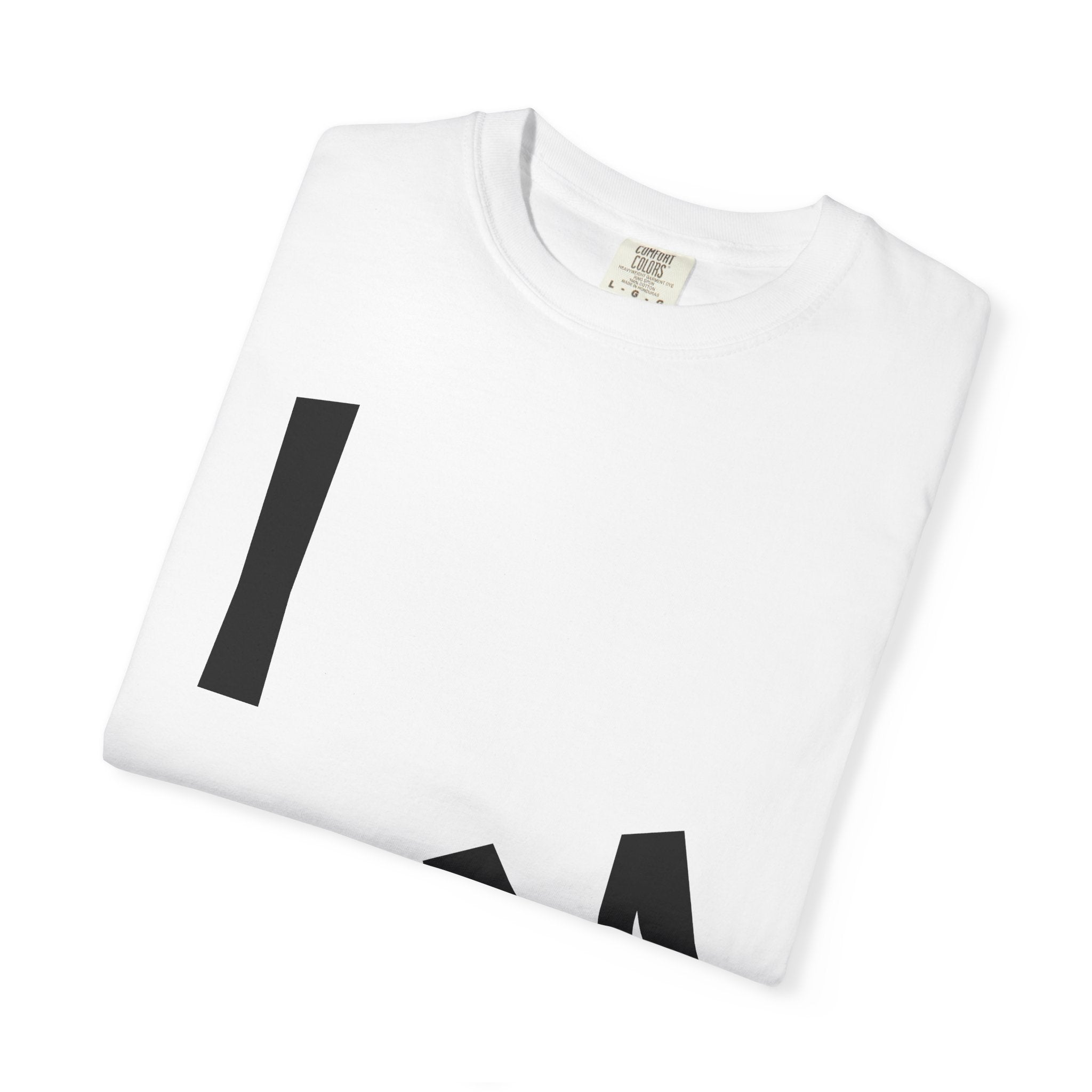 T-Shirt — “I AM” Front Text with Cloud Heart Love Back Graphic | Positive Self-Love Tee