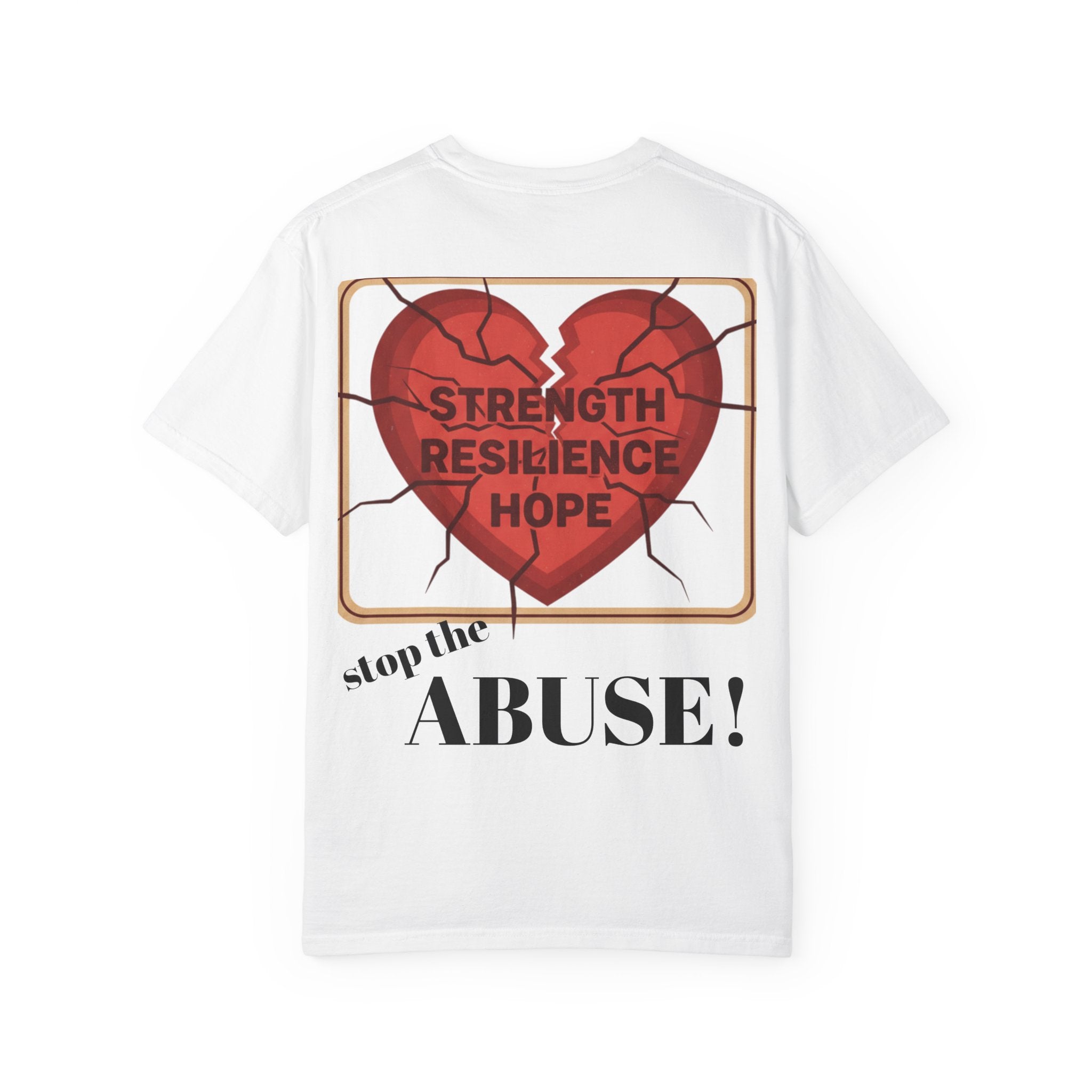 Unisex T-shirt for Abuse Awareness, Heart Design Apparel, Support Mental Health, Thought-Provoking Gift, Everyday Comfort Wear