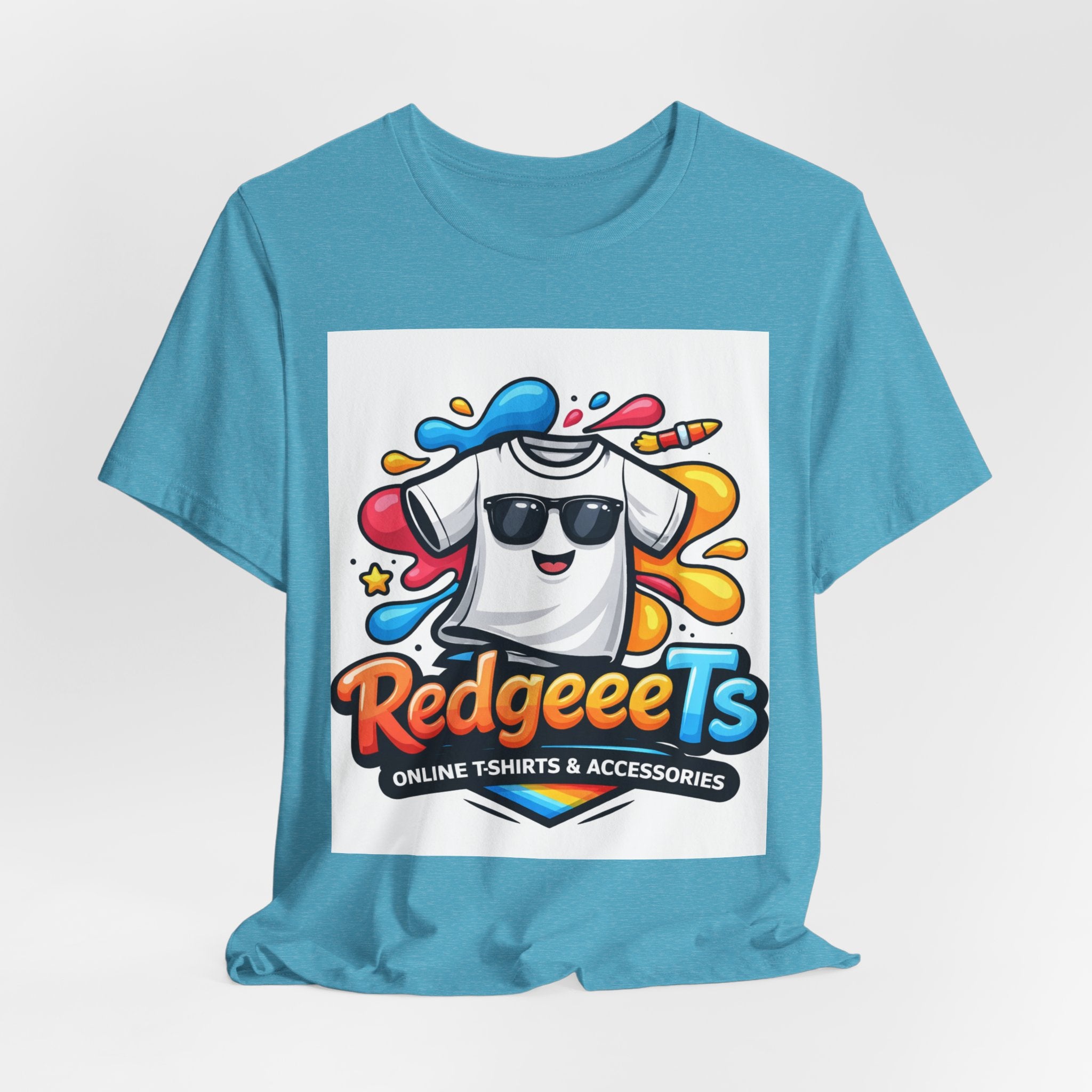 Graphic Tee — Colorful 'RedgeeeTs' Logo Front with QR Code 'Scan Me!' Back