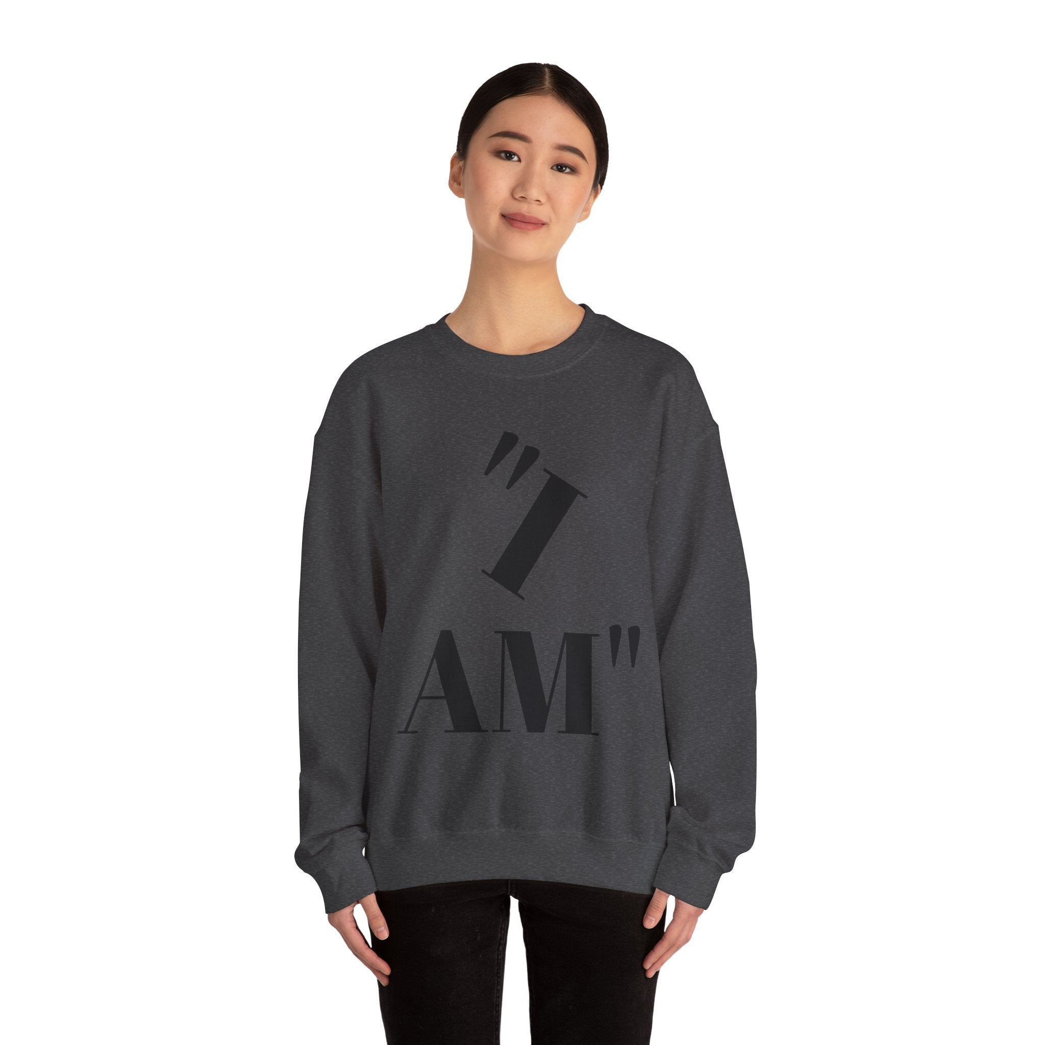 Empowering Unisex Sweatshirt: 'I AM' Inspirational Crewneck, Motivational Gift for Her, Self-Love Apparel, Cozy Casual Wear