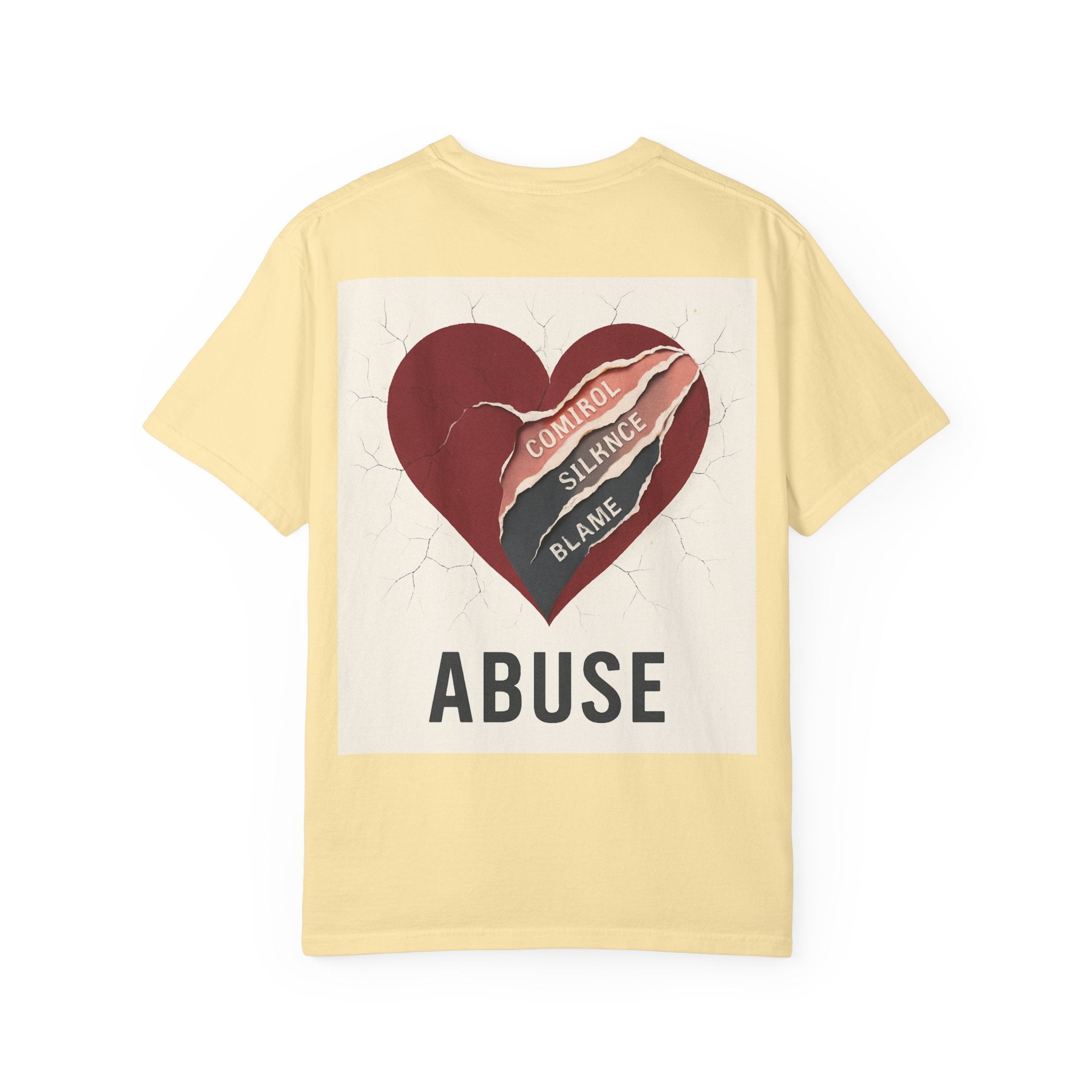 Unisex T-shirt for Abuse Awareness, Heart Design Apparel, Support Mental Health, Thought-Provoking Gift, Everyday Comfort Wear