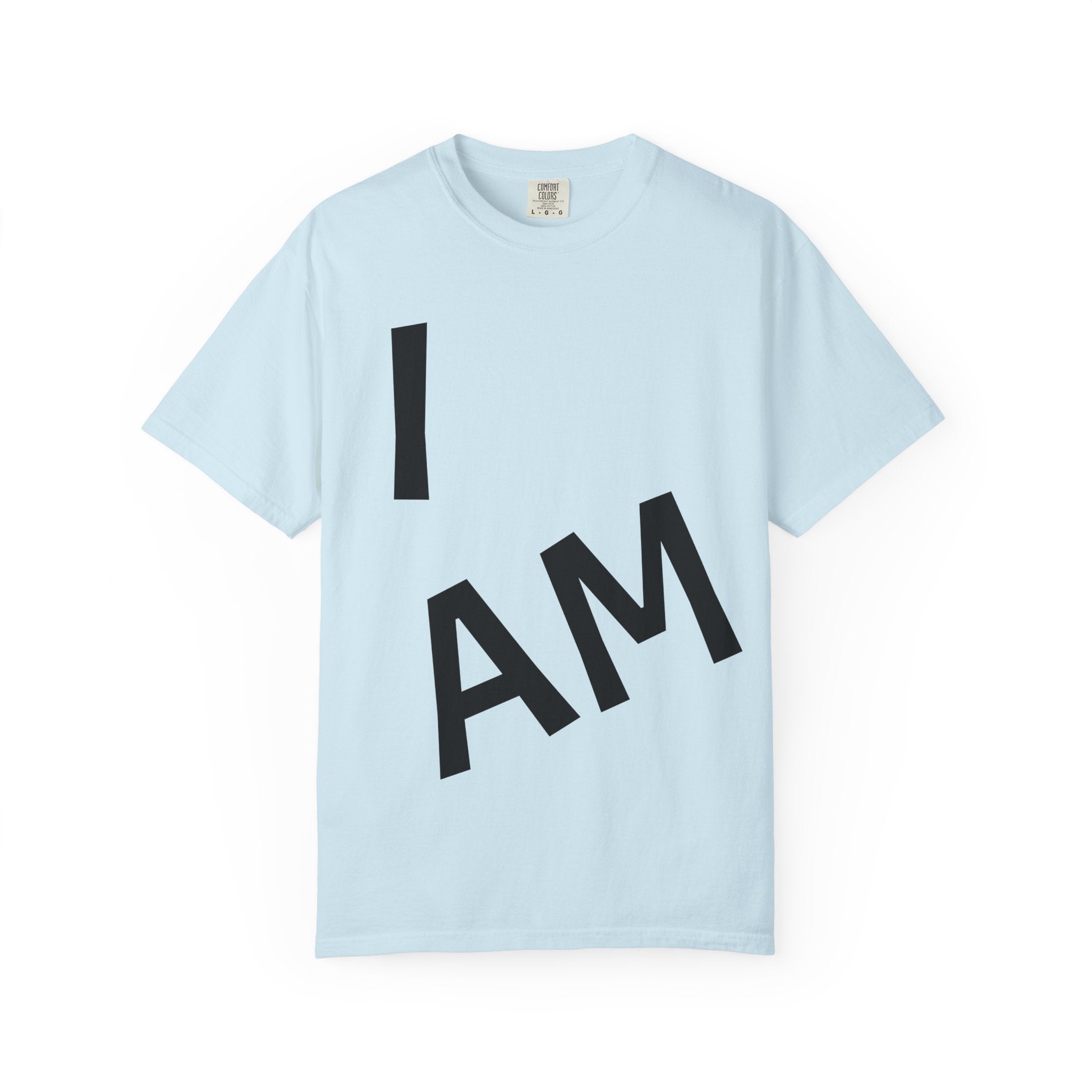 T-Shirt — “I AM” Front Text with Cloud Heart Love Back Graphic | Positive Self-Love Tee