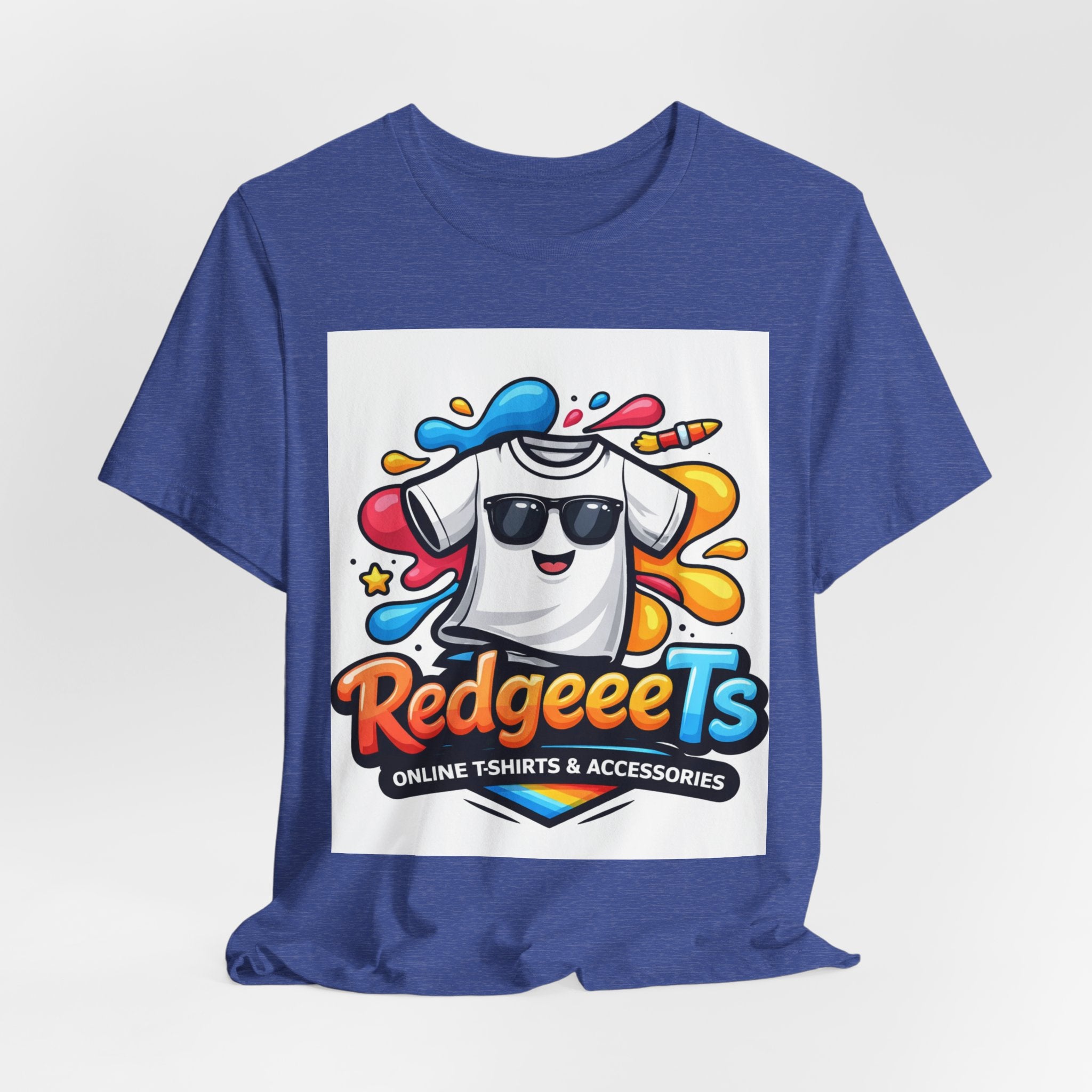 Graphic Tee — Colorful 'RedgeeeTs' Logo Front with QR Code 'Scan Me!' Back