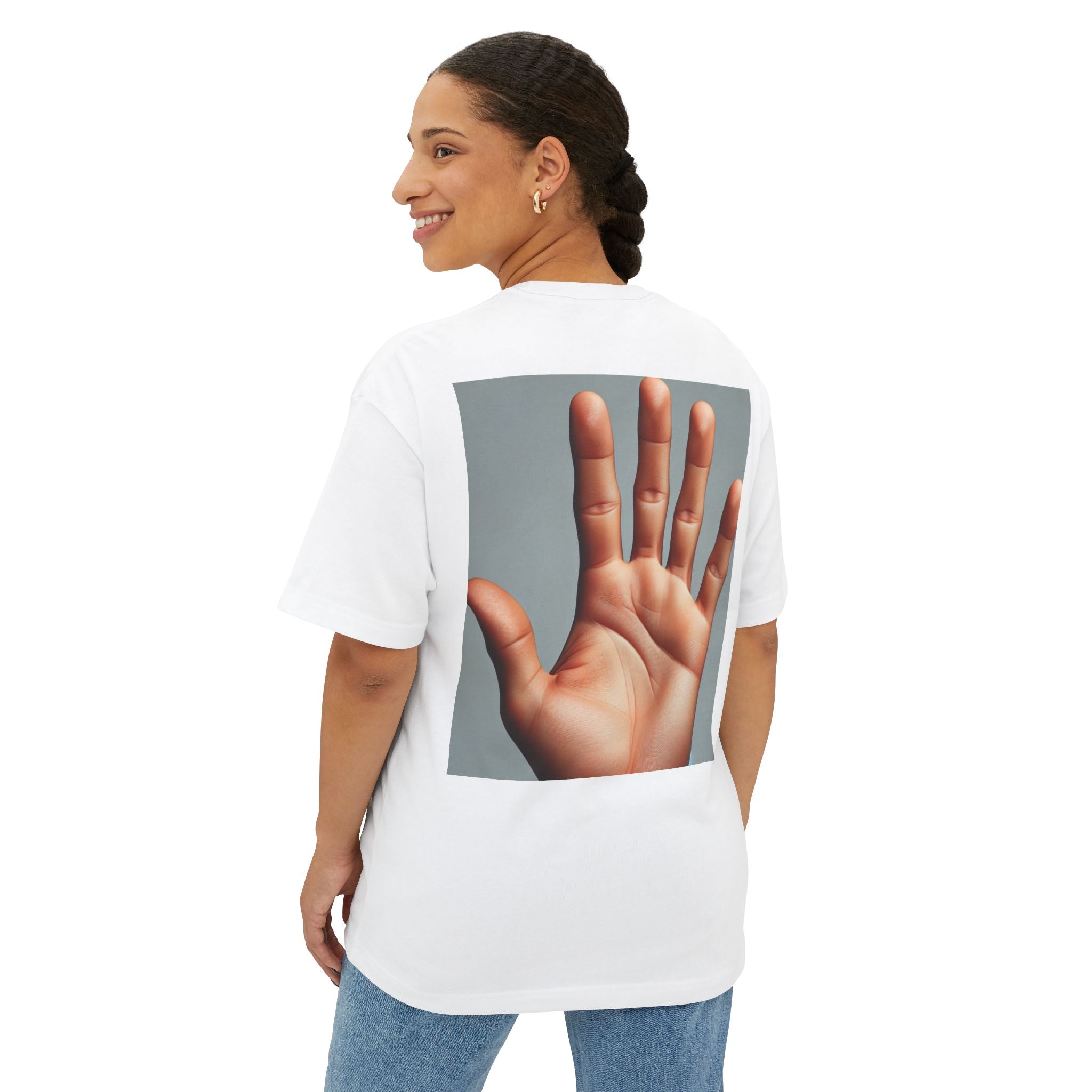 Talk to the Hand Oversized Tee, Unisex Boxy T-Shirt, Casual Wear, Comfortable Tee, Trendy Graphic Tee, Gift for Friends, Streetwear Fashion