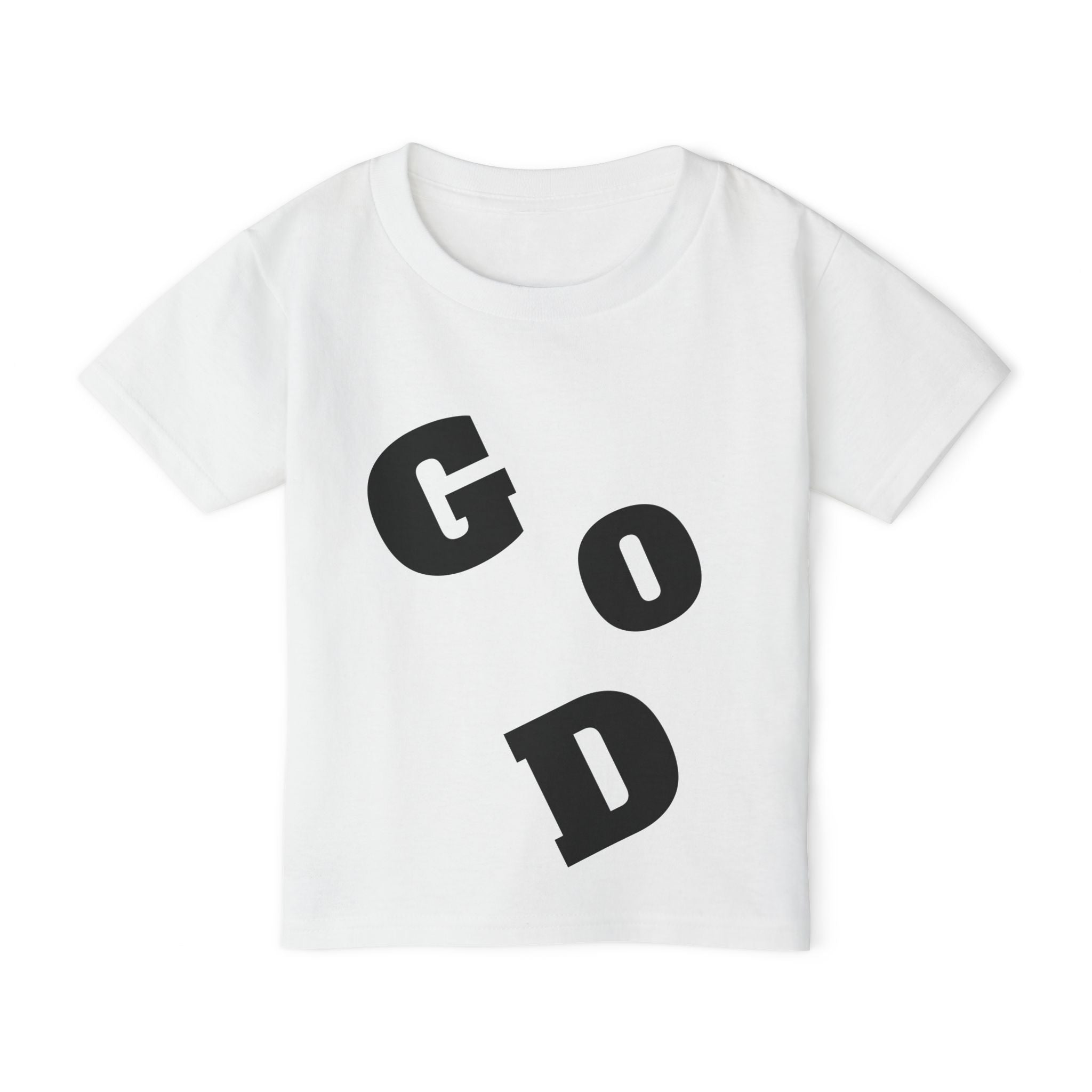 Toddler T‑Shirt — “God Loves Me” Diagonal Bold Typography (Christian Kids Tee)