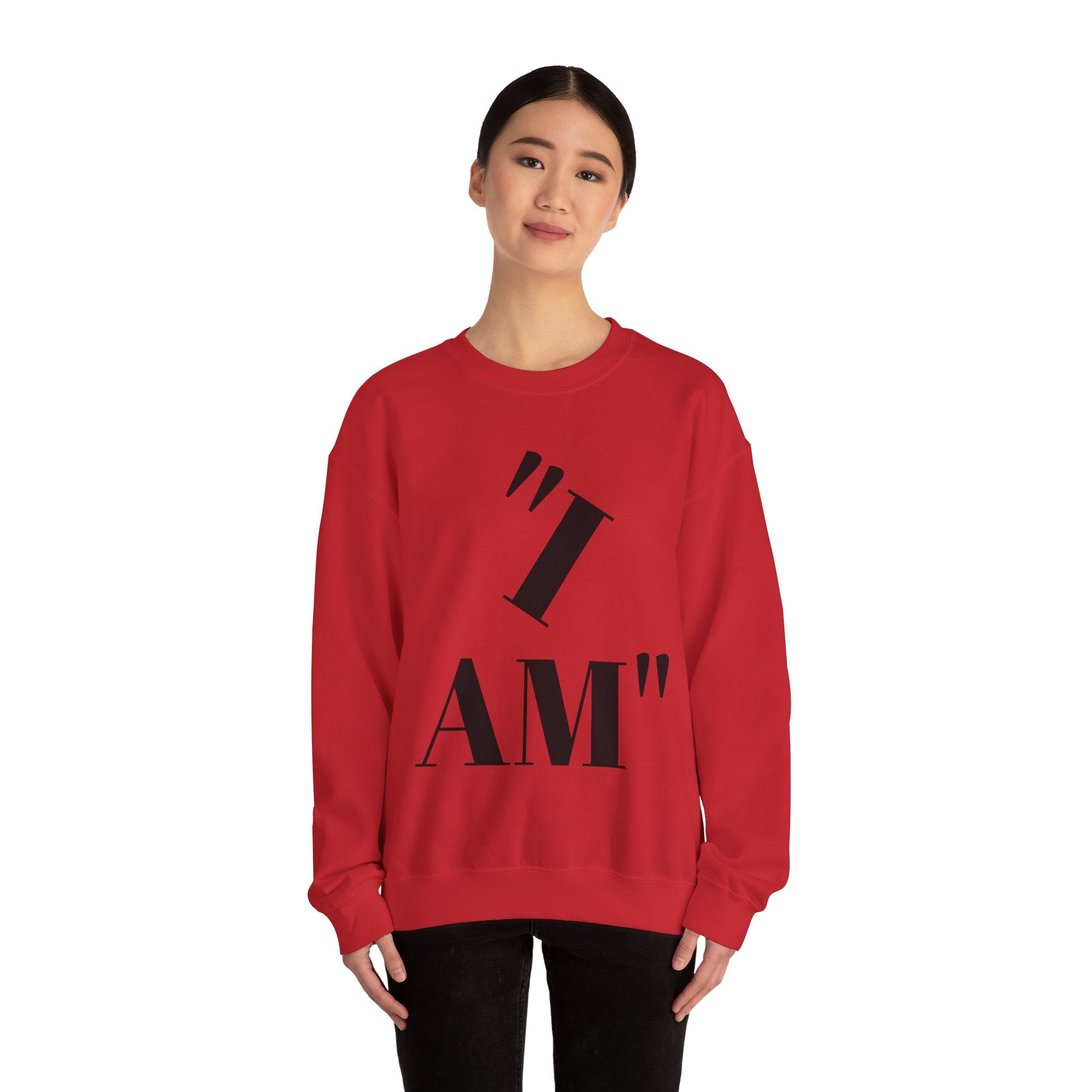 Empowering Unisex Sweatshirt: 'I AM' Inspirational Crewneck, Motivational Gift for Her, Self-Love Apparel, Cozy Casual Wear