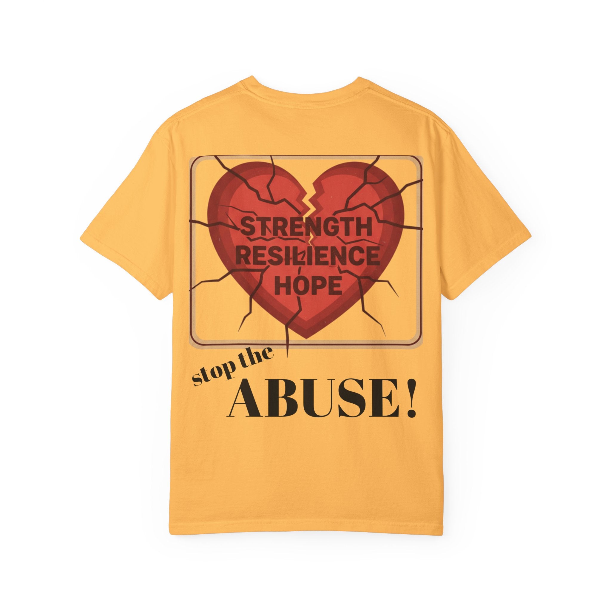 Unisex T-shirt for Abuse Awareness, Heart Design Apparel, Support Mental Health, Thought-Provoking Gift, Everyday Comfort Wear