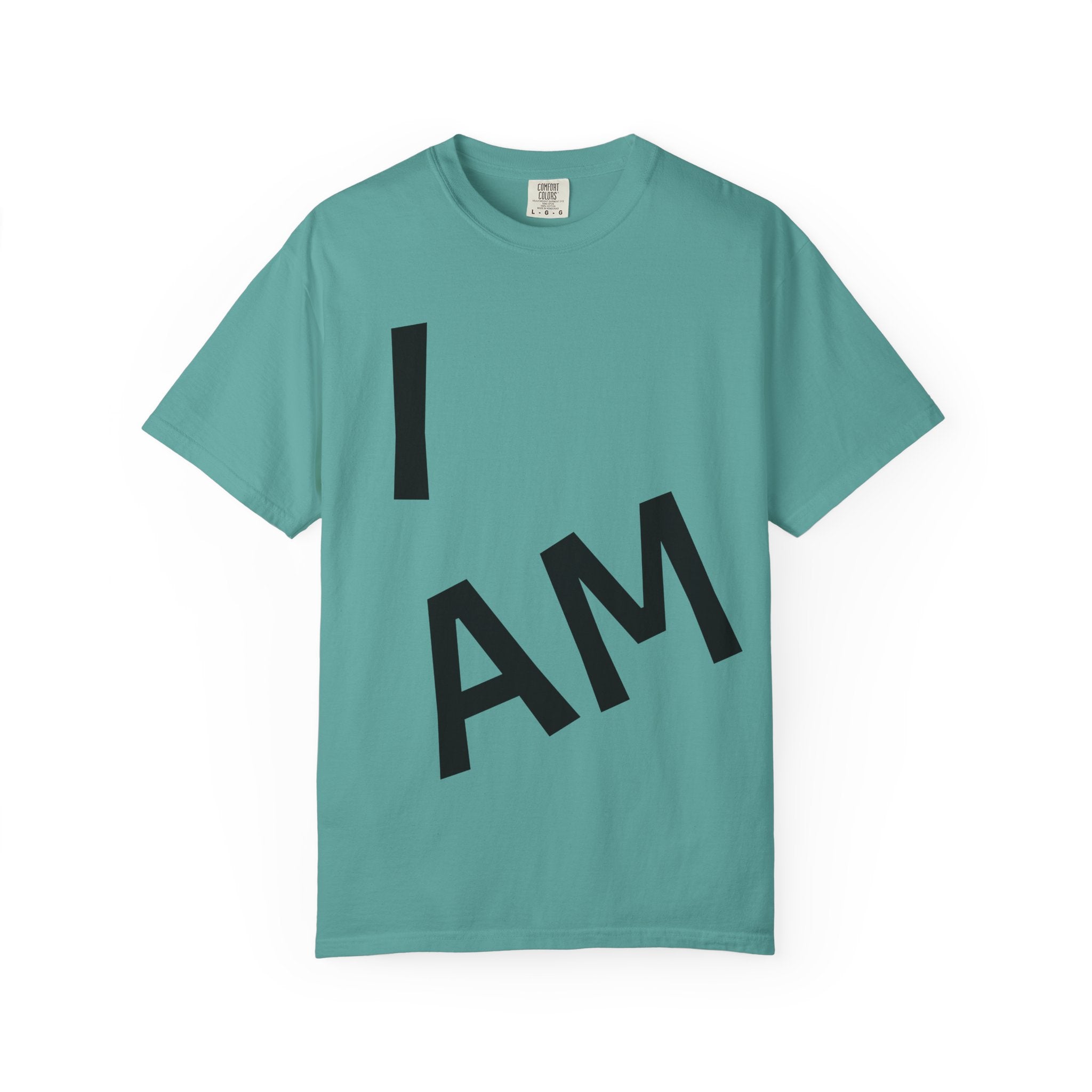 T-Shirt — “I AM” Front Text with Cloud Heart Love Back Graphic | Positive Self-Love Tee