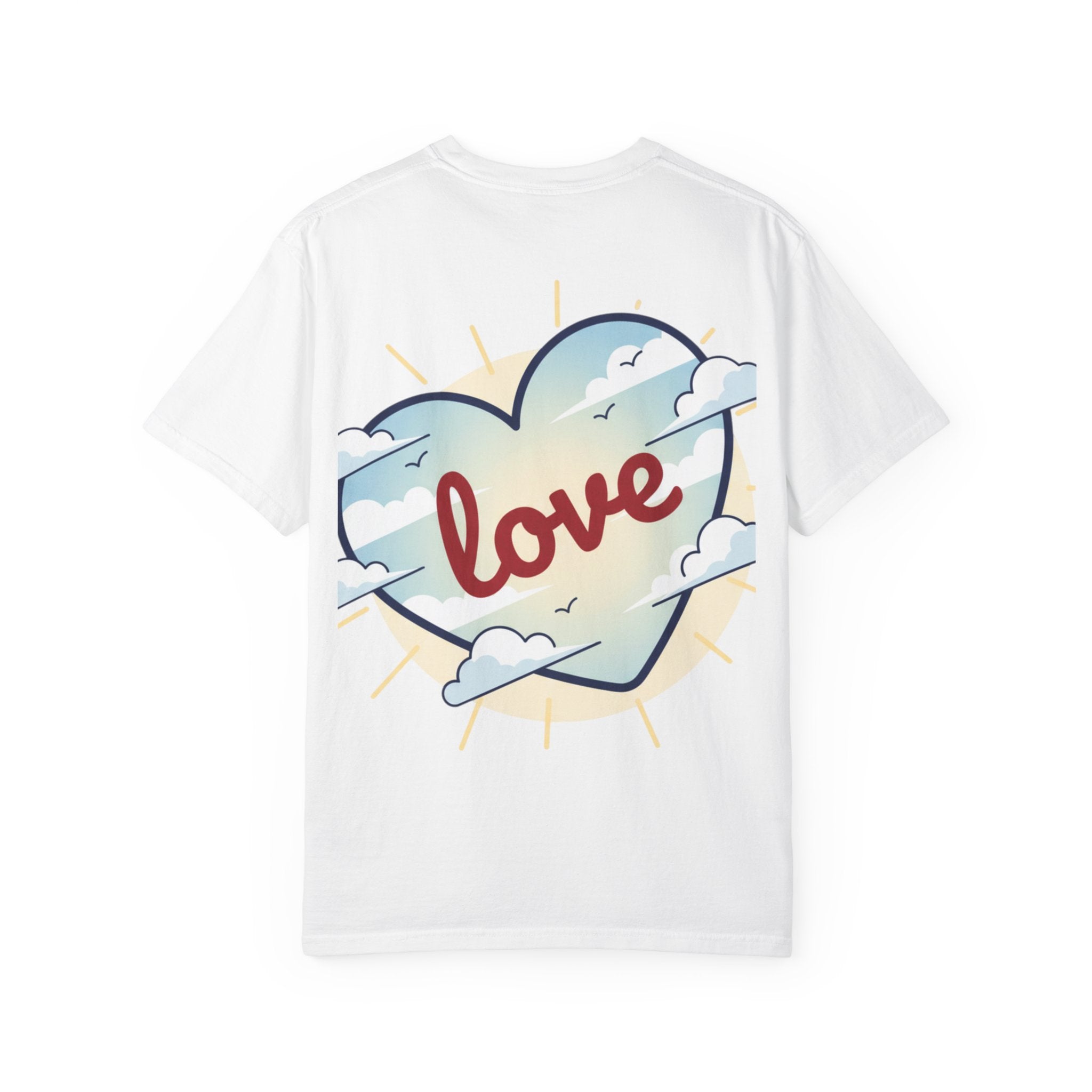 T-Shirt — “I AM” Front Text with Cloud Heart Love Back Graphic | Positive Self-Love Tee
