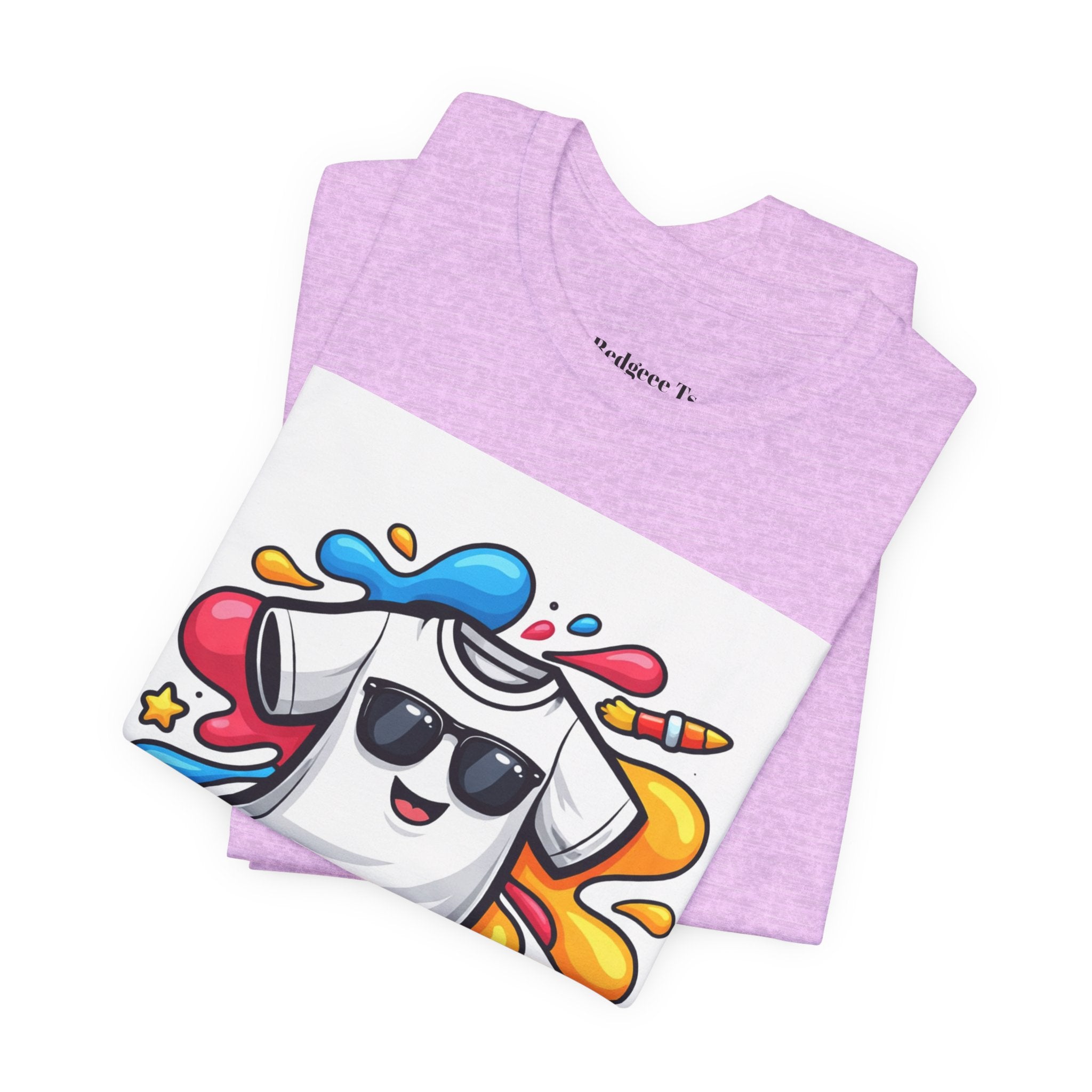 Graphic Tee — Colorful 'RedgeeeTs' Logo Front with QR Code 'Scan Me!' Back