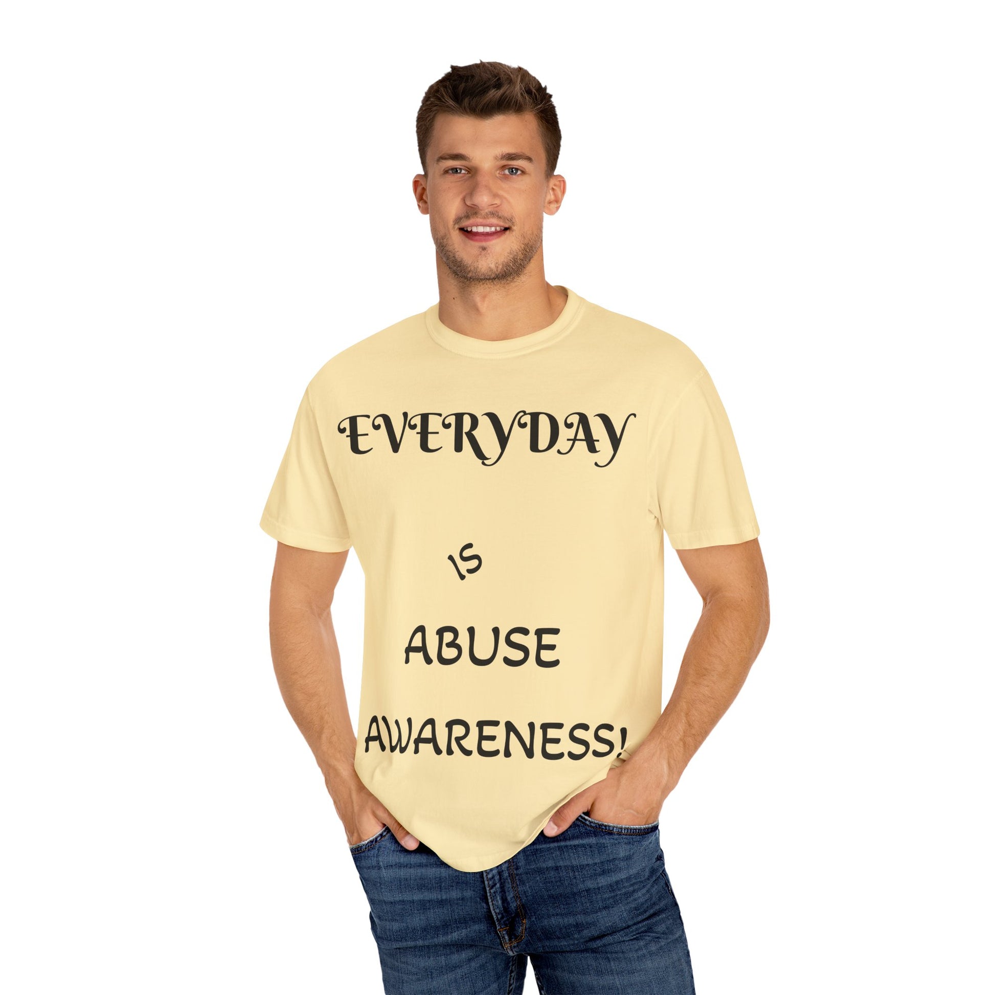 Unisex T-shirt for Abuse Awareness, Heart Design Apparel, Support Mental Health, Thought-Provoking Gift, Everyday Comfort Wear
