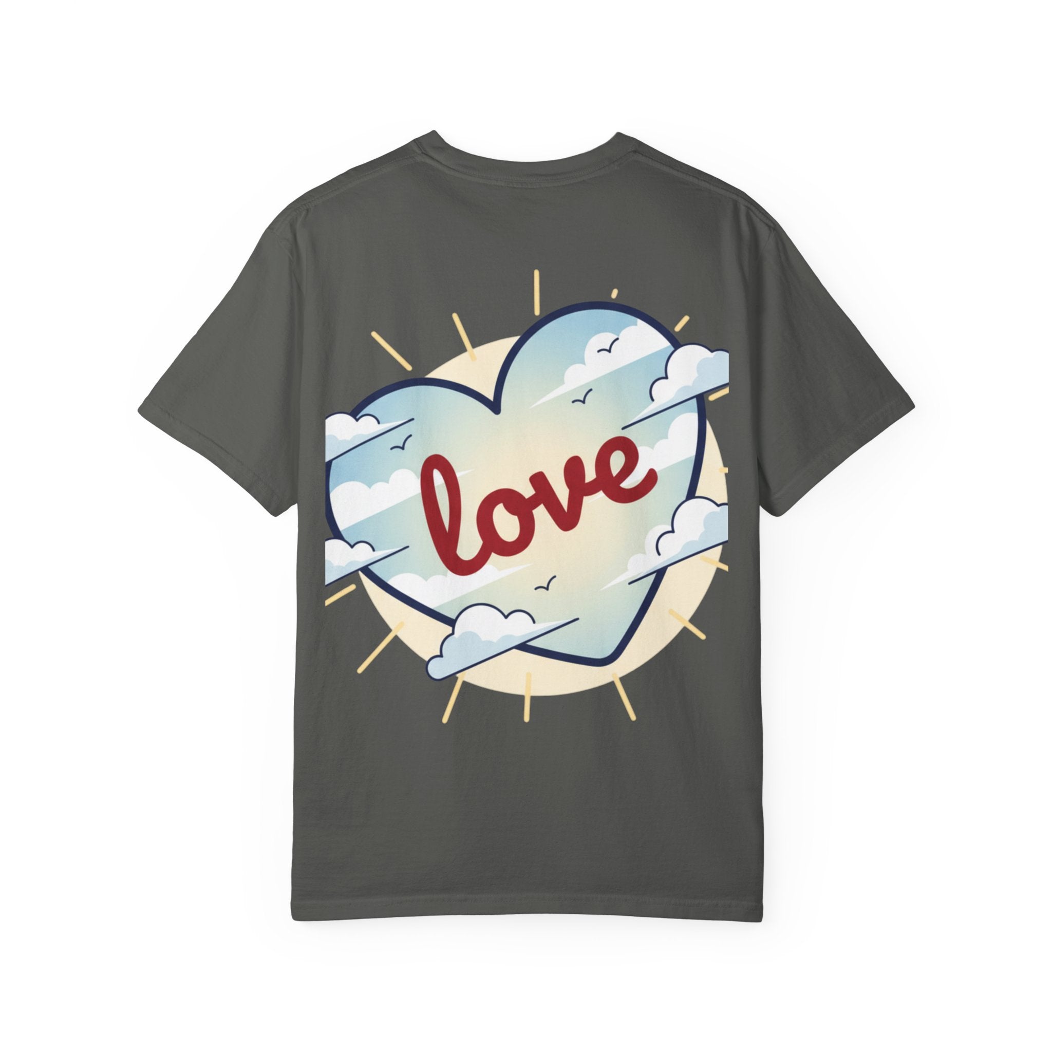 T-Shirt — “I AM” Front Text with Cloud Heart Love Back Graphic | Positive Self-Love Tee