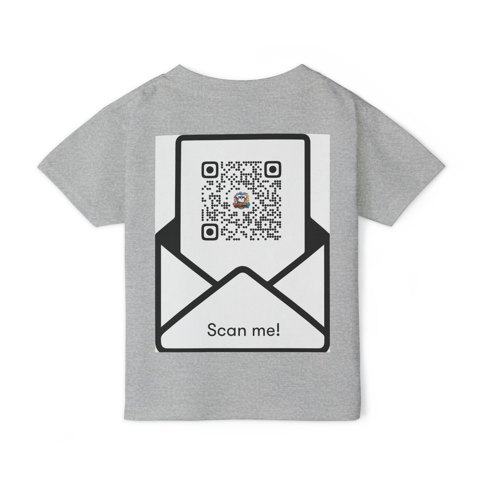 Toddler T-Shirt — Colorful Cartoon Tee with 'RedgeeeTs' Logo & Back QR Scan