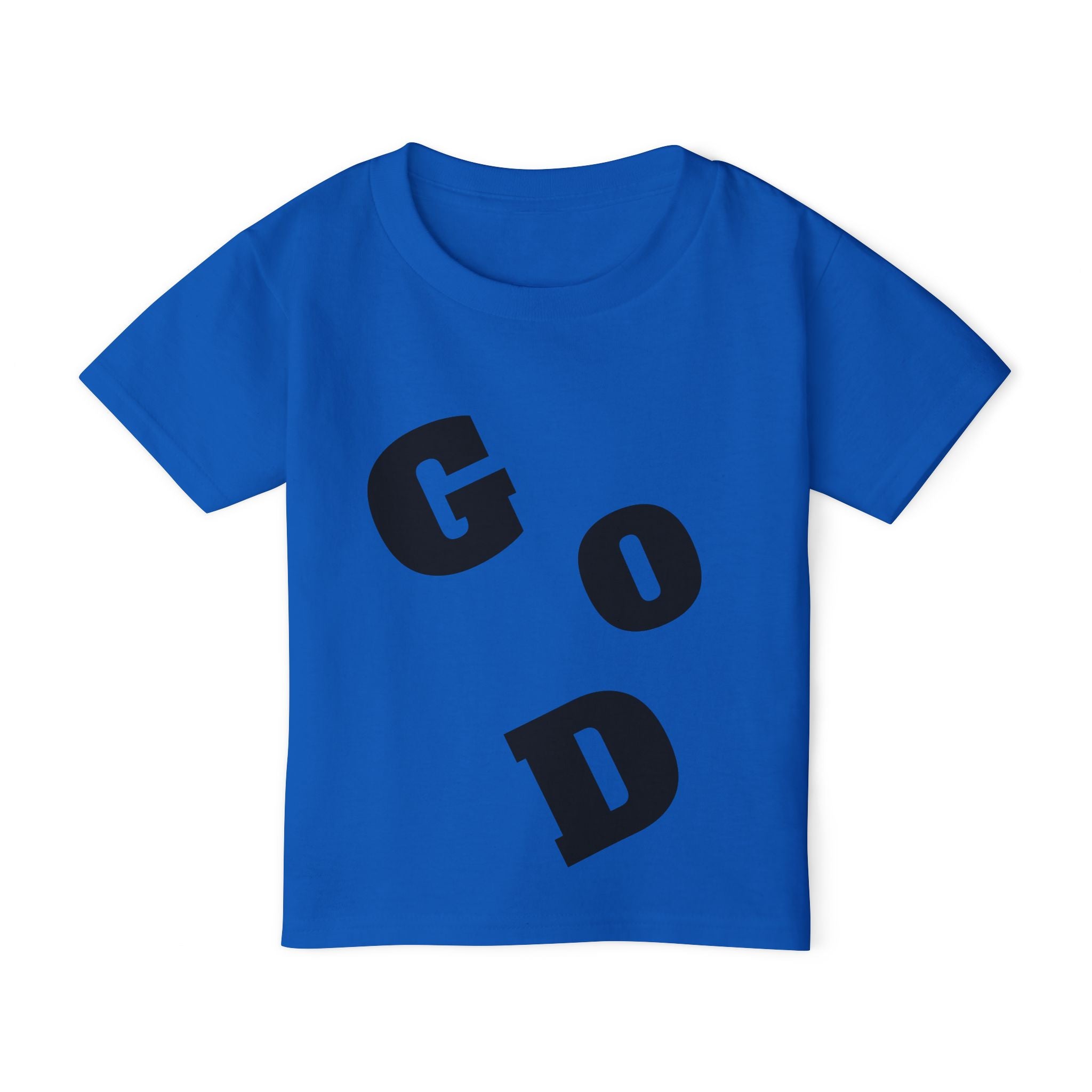 Toddler T‑Shirt — “God Loves Me” Diagonal Bold Typography (Christian Kids Tee)