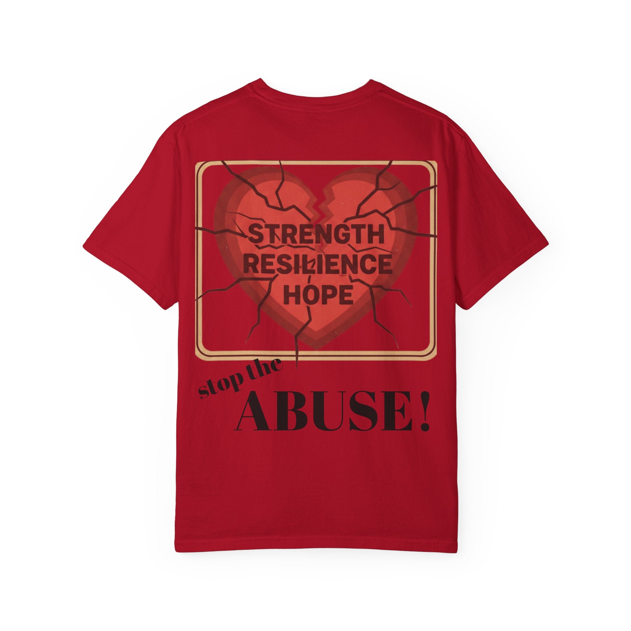 Unisex T-shirt for Abuse Awareness, Heart Design Apparel, Support Mental Health, Thought-Provoking Gift, Everyday Comfort Wear
