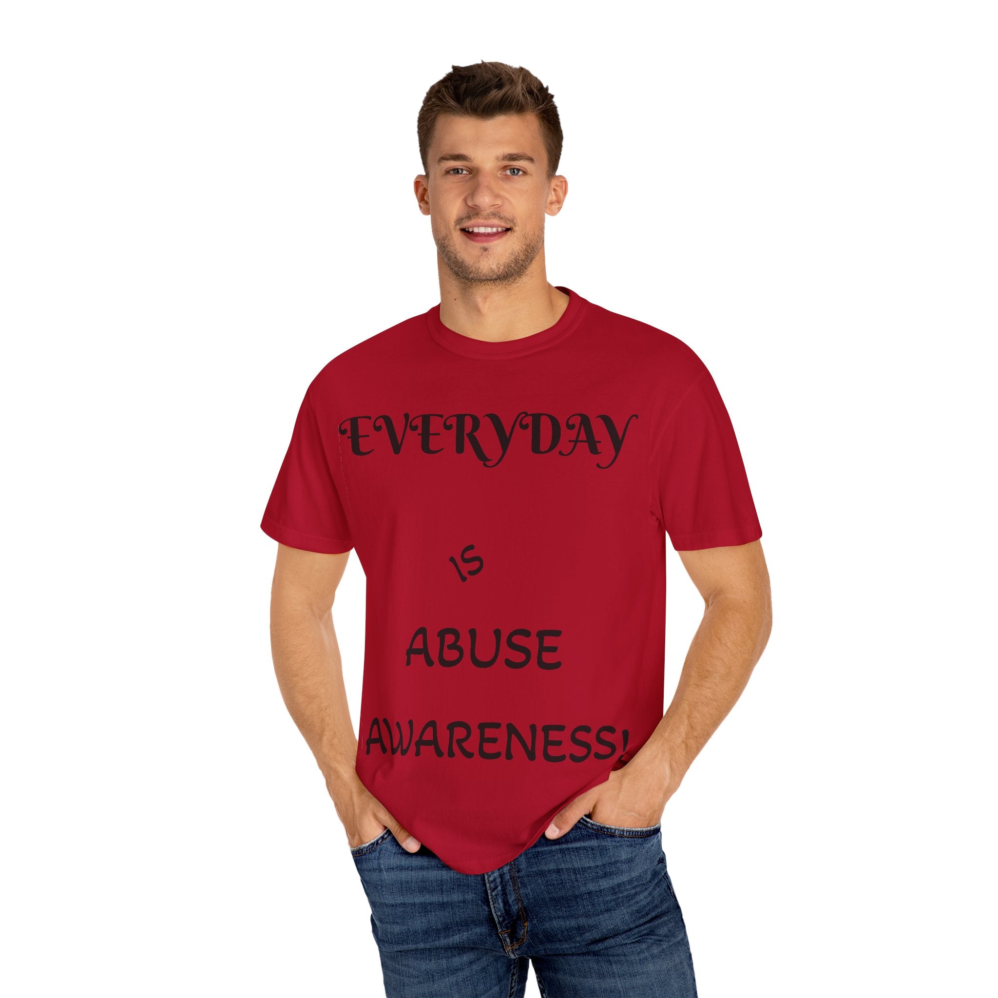 Unisex T-shirt for Abuse Awareness, Heart Design Apparel, Support Mental Health, Thought-Provoking Gift, Everyday Comfort Wear
