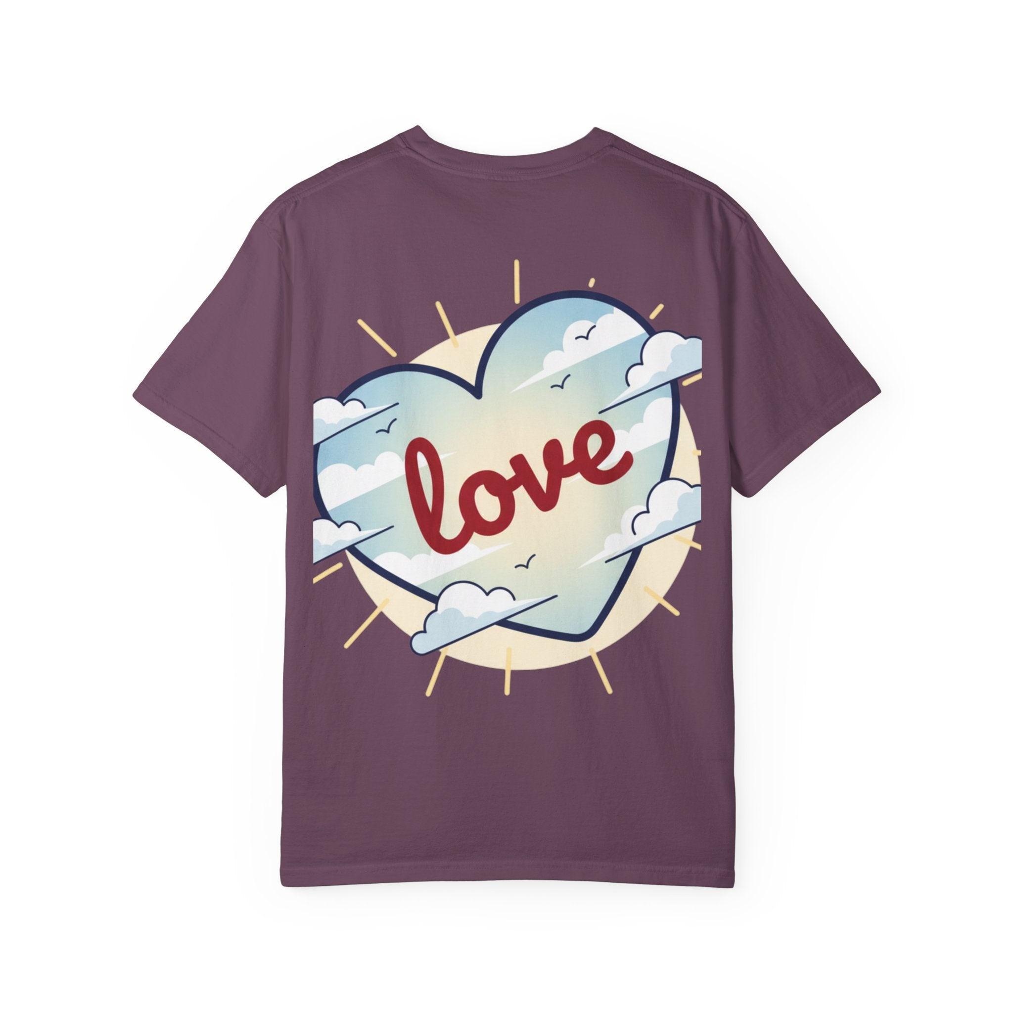 T-Shirt — “I AM” Front Text with Cloud Heart Love Back Graphic | Positive Self-Love Tee