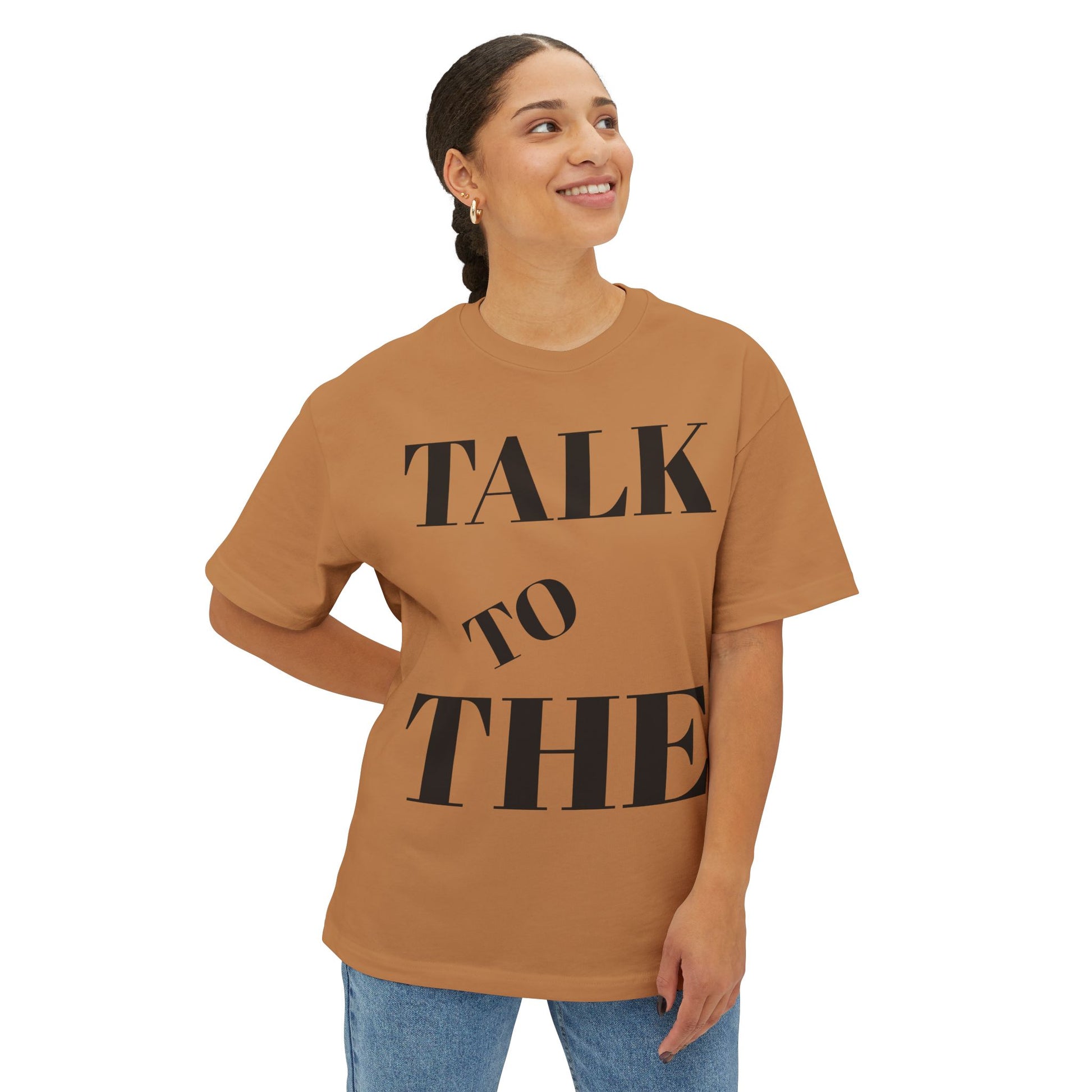Talk to the Hand Oversized Tee, Unisex Boxy T-Shirt, Casual Wear, Comfortable Tee, Trendy Graphic Tee, Gift for Friends, Streetwear Fashion