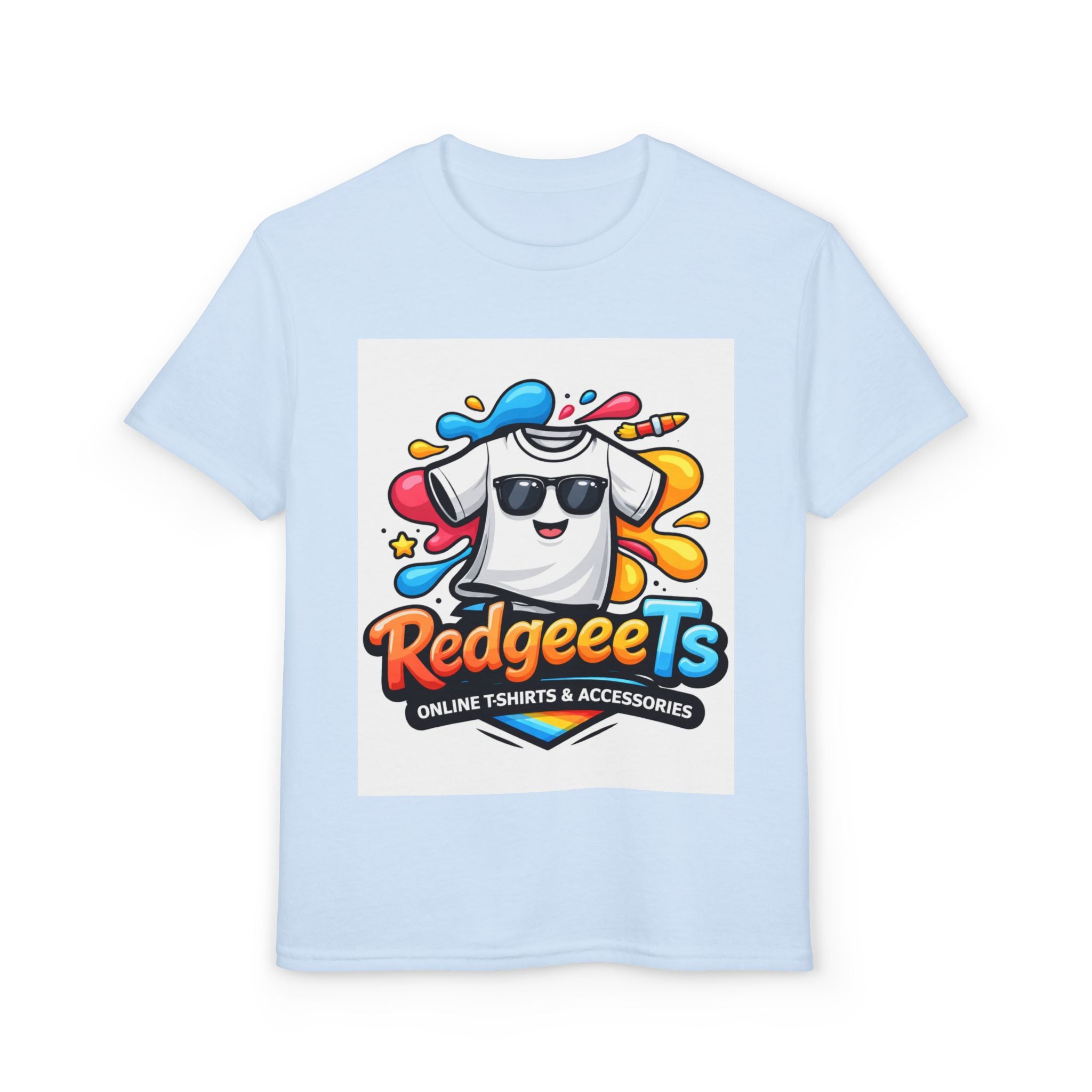 Youth T-Shirt — Fun Mascot Front with 'RedgeeeTs' Logo & Back QR Code 'Scan Me'