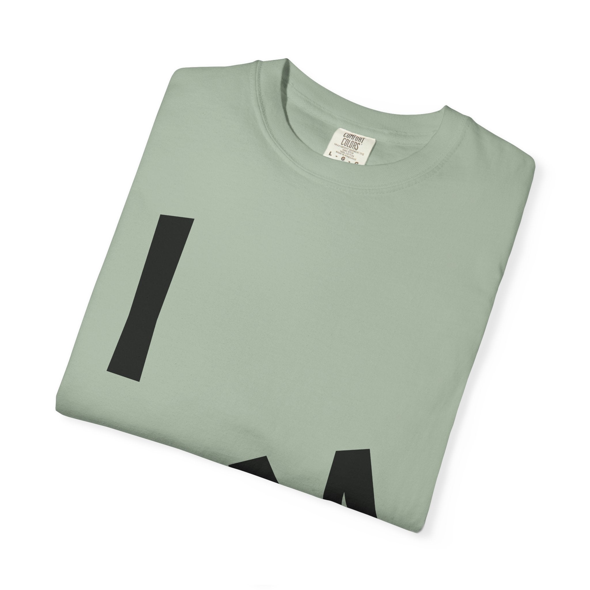 T-Shirt — “I AM” Front Text with Cloud Heart Love Back Graphic | Positive Self-Love Tee
