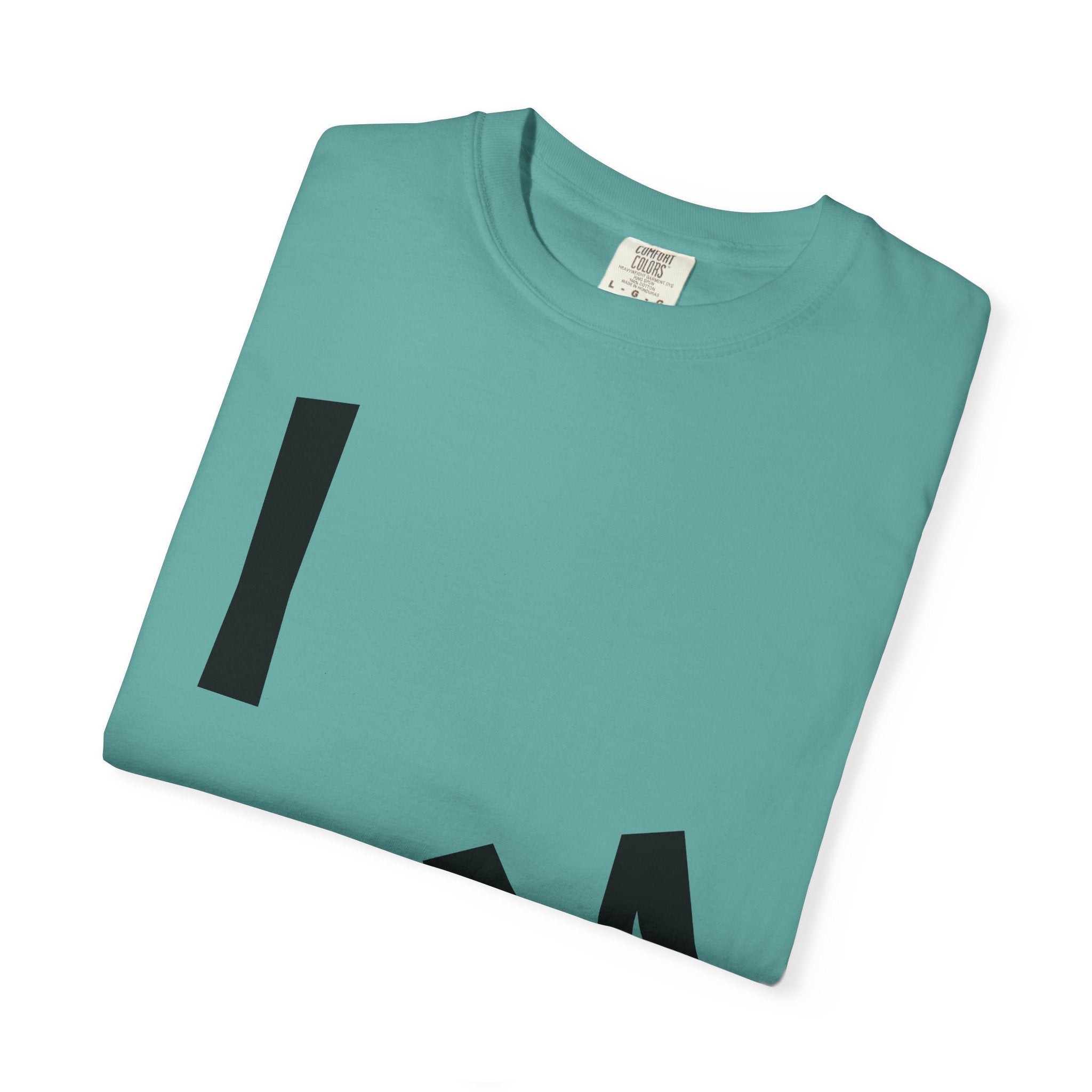 T-Shirt — “I AM” Front Text with Cloud Heart Love Back Graphic | Positive Self-Love Tee
