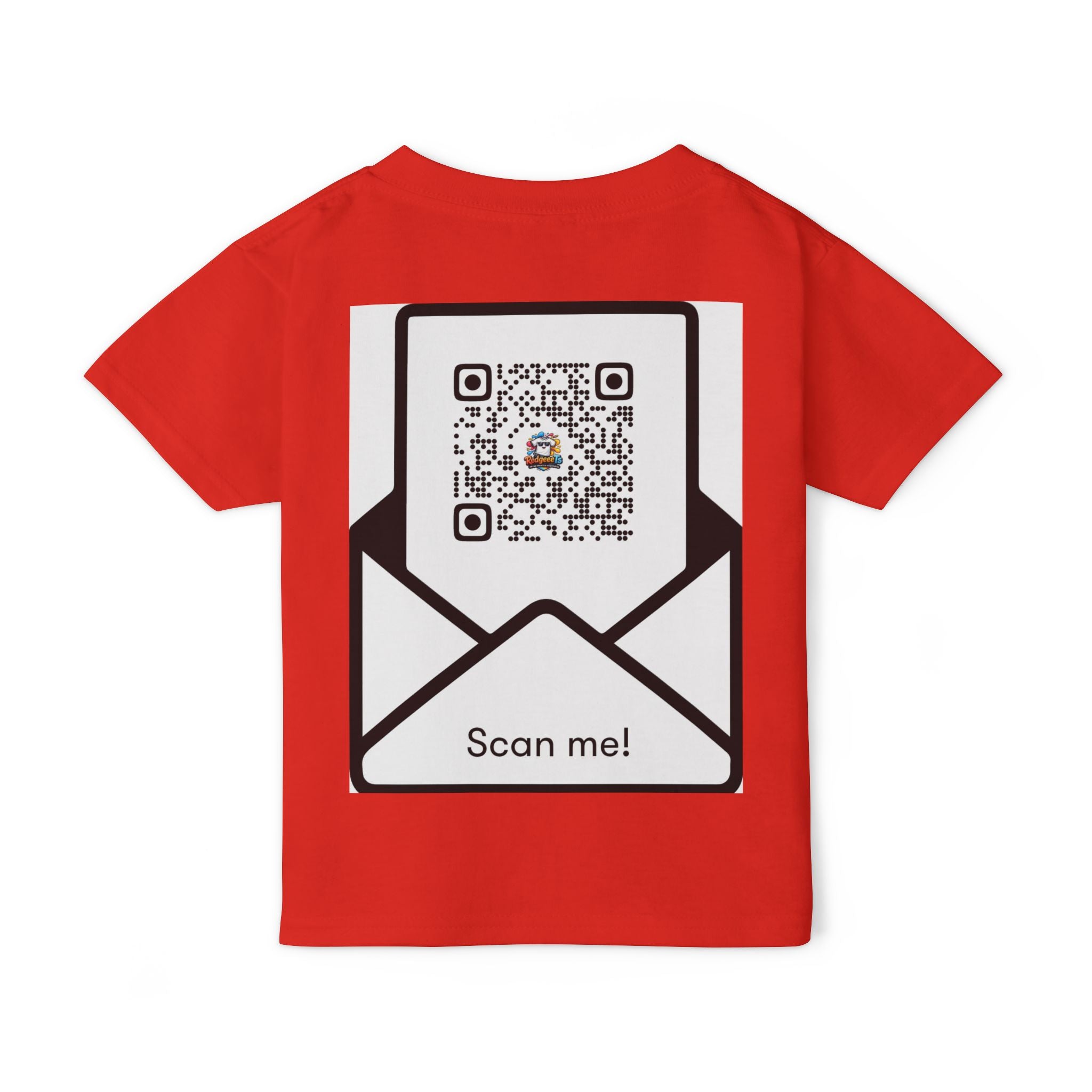 Toddler T-Shirt — Colorful Cartoon Tee with 'RedgeeeTs' Logo & Back QR Scan