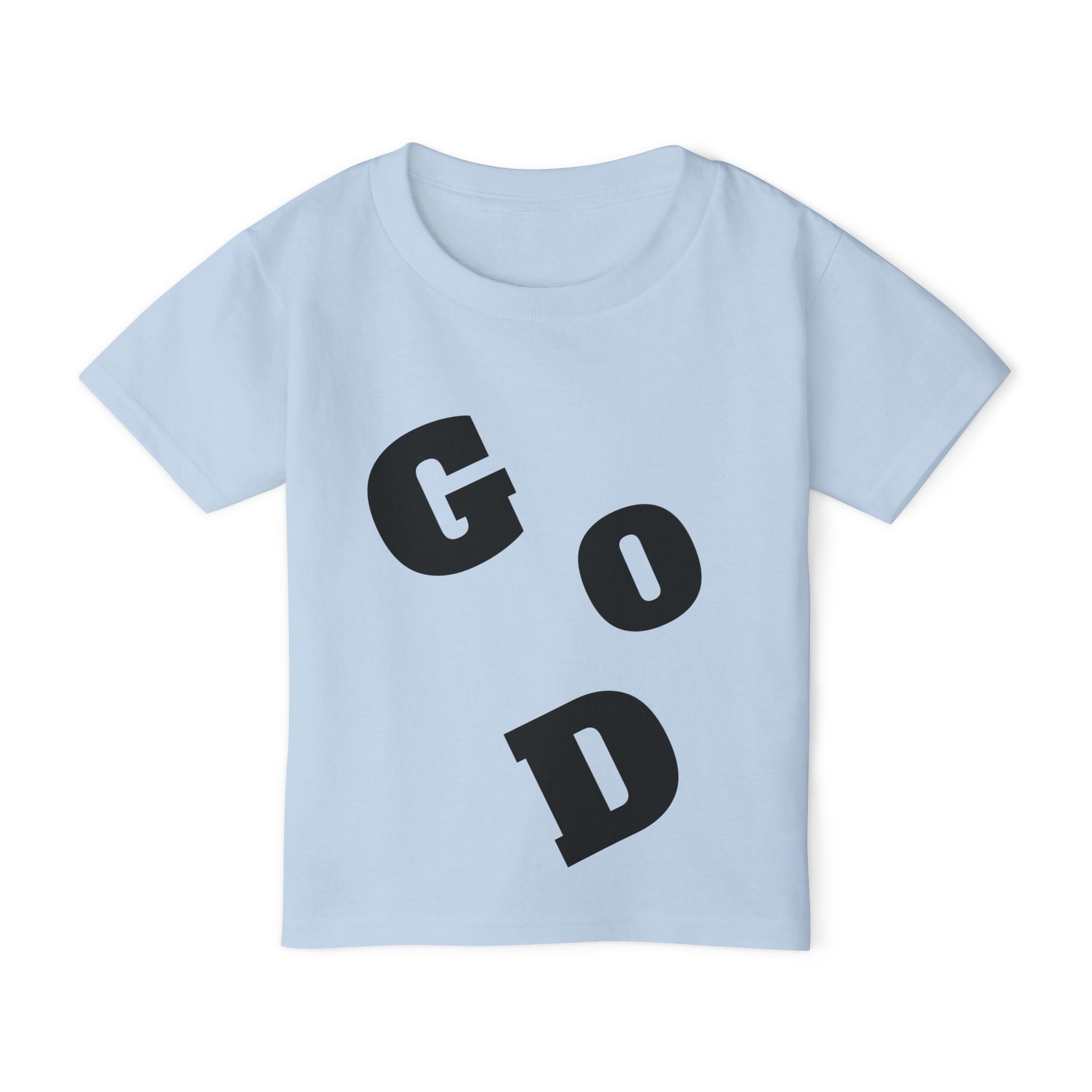 Toddler T‑Shirt — “God Loves Me” Diagonal Bold Typography (Christian Kids Tee)