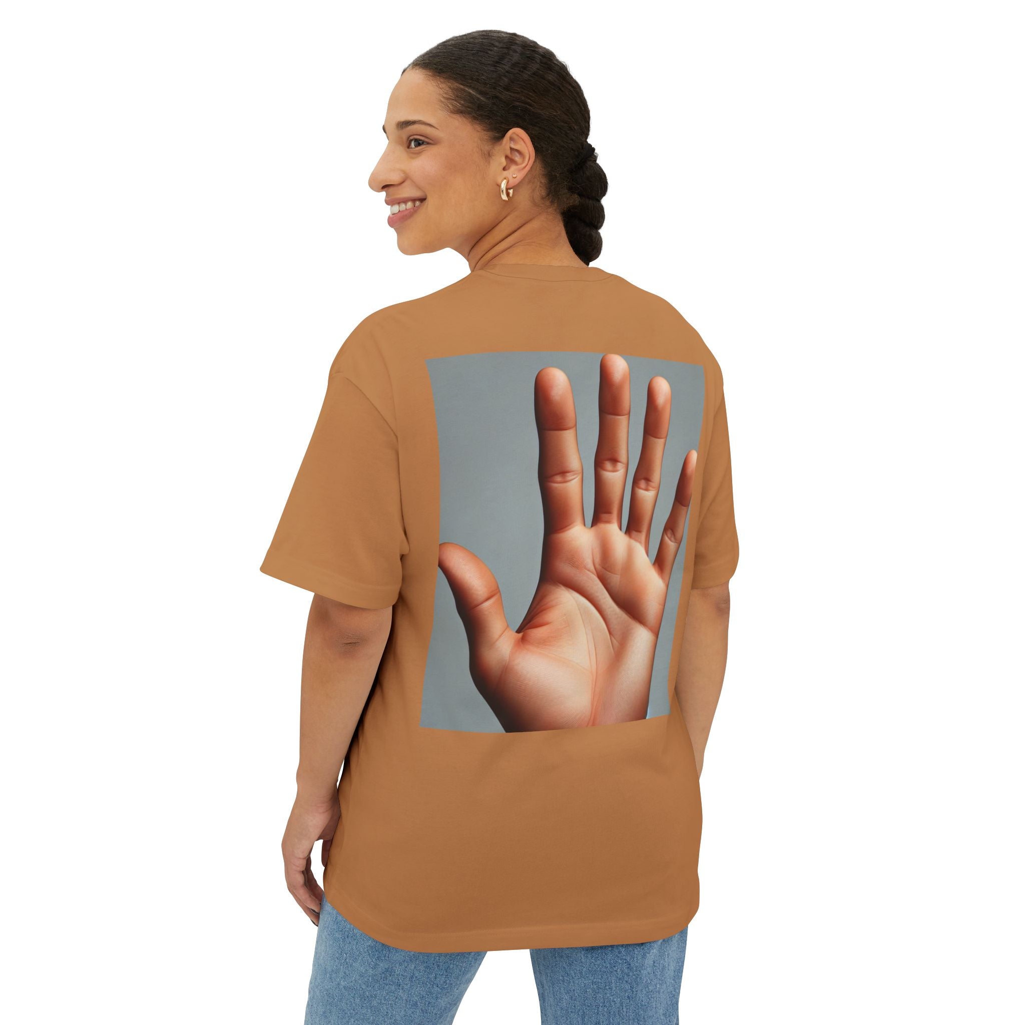 Talk to the Hand Oversized Tee, Unisex Boxy T-Shirt, Casual Wear, Comfortable Tee, Trendy Graphic Tee, Gift for Friends, Streetwear Fashion