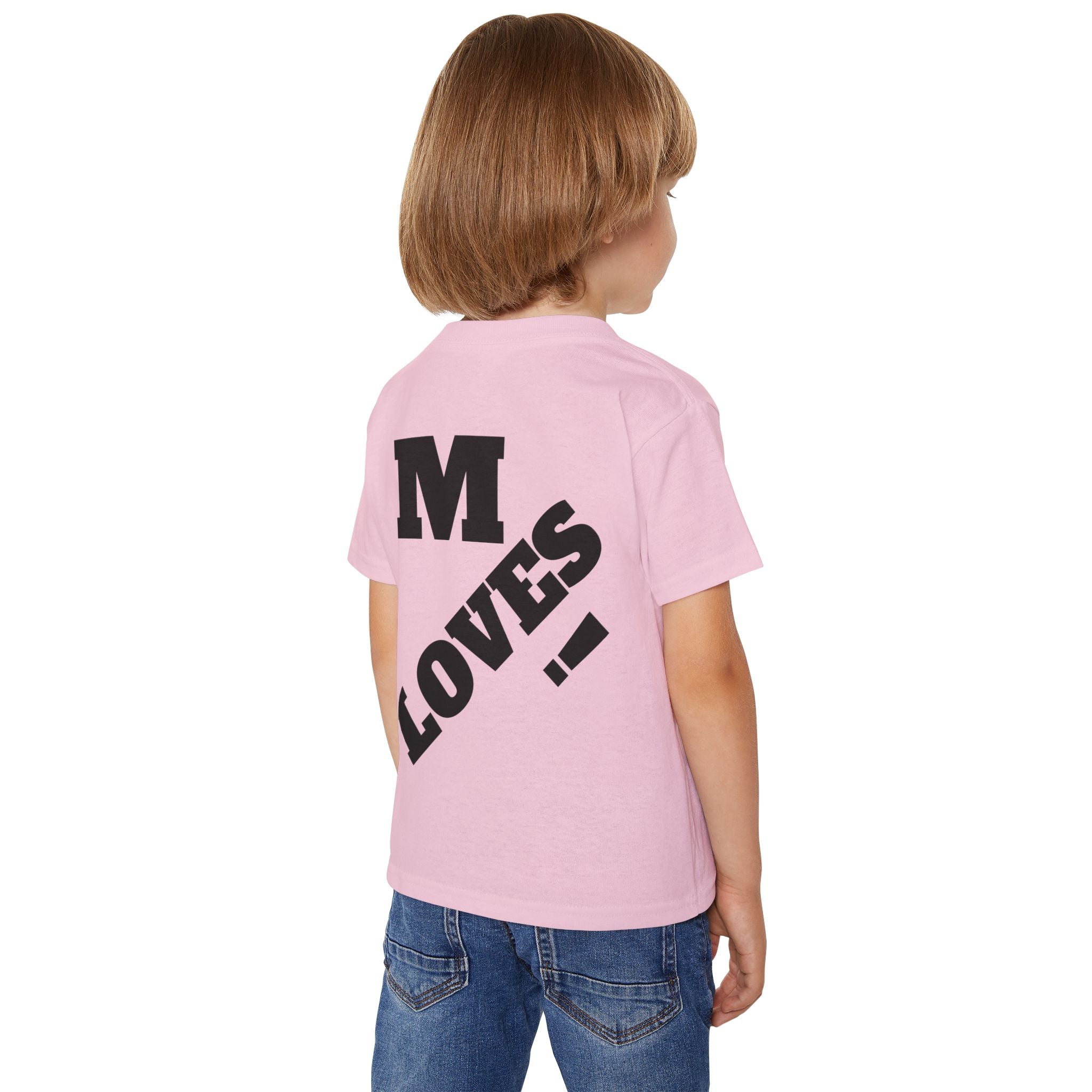 Toddler T‑Shirt — “God Loves Me” Diagonal Bold Typography (Christian Kids Tee)