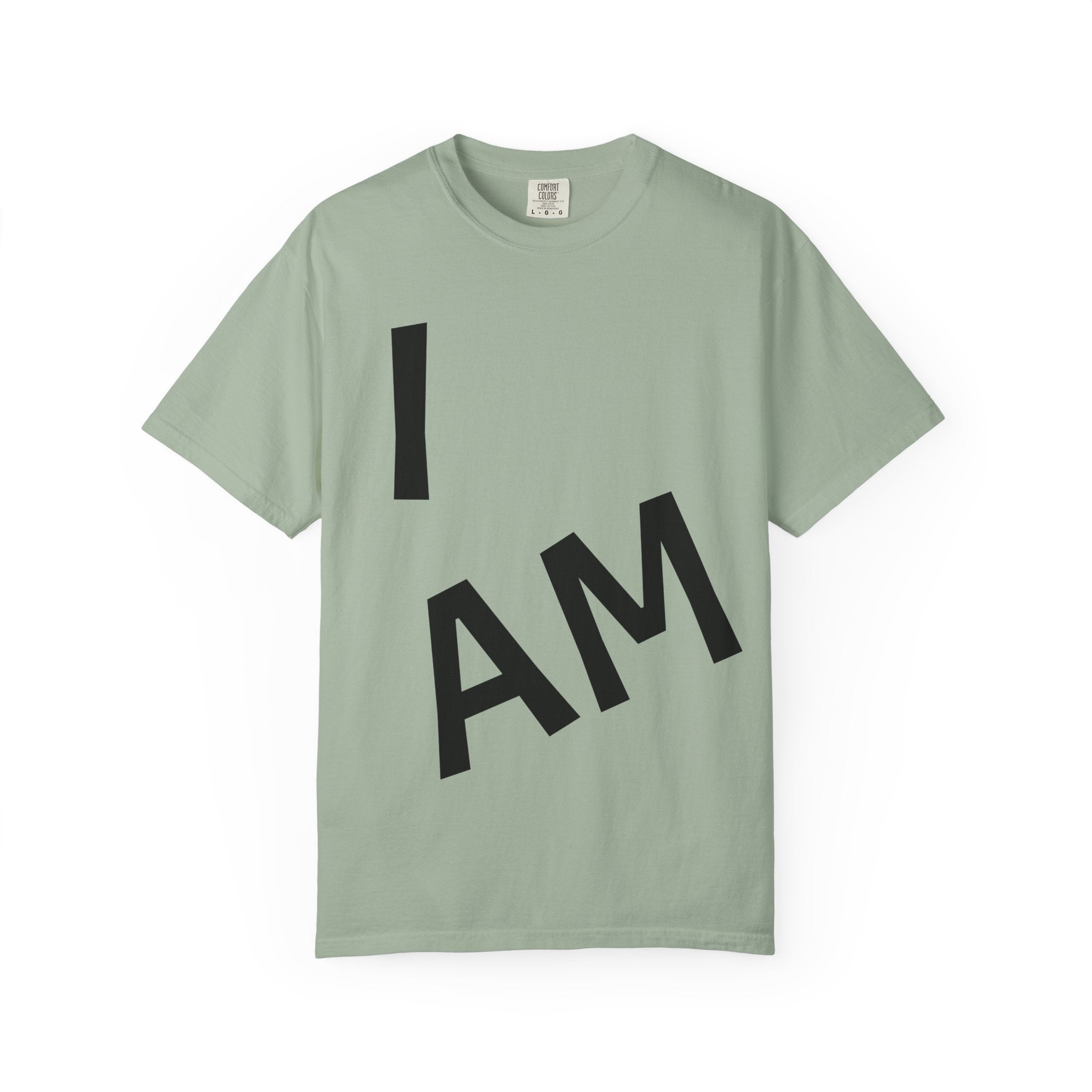 T-Shirt — “I AM” Front Text with Cloud Heart Love Back Graphic | Positive Self-Love Tee