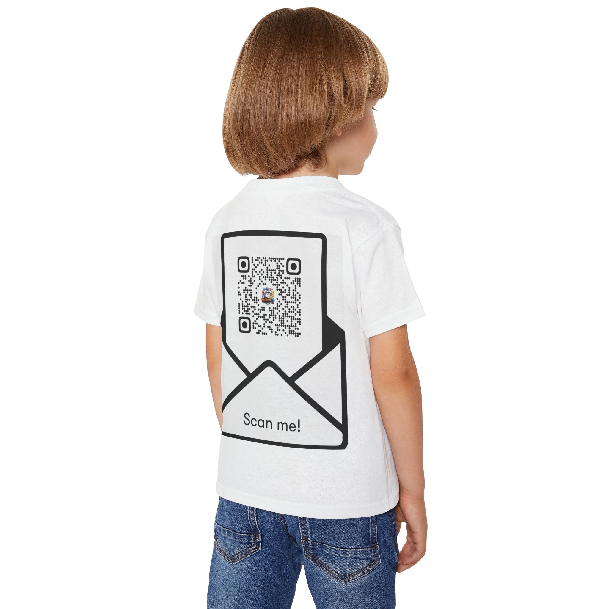 Toddler T-Shirt — Colorful Cartoon Tee with 'RedgeeeTs' Logo & Back QR Scan