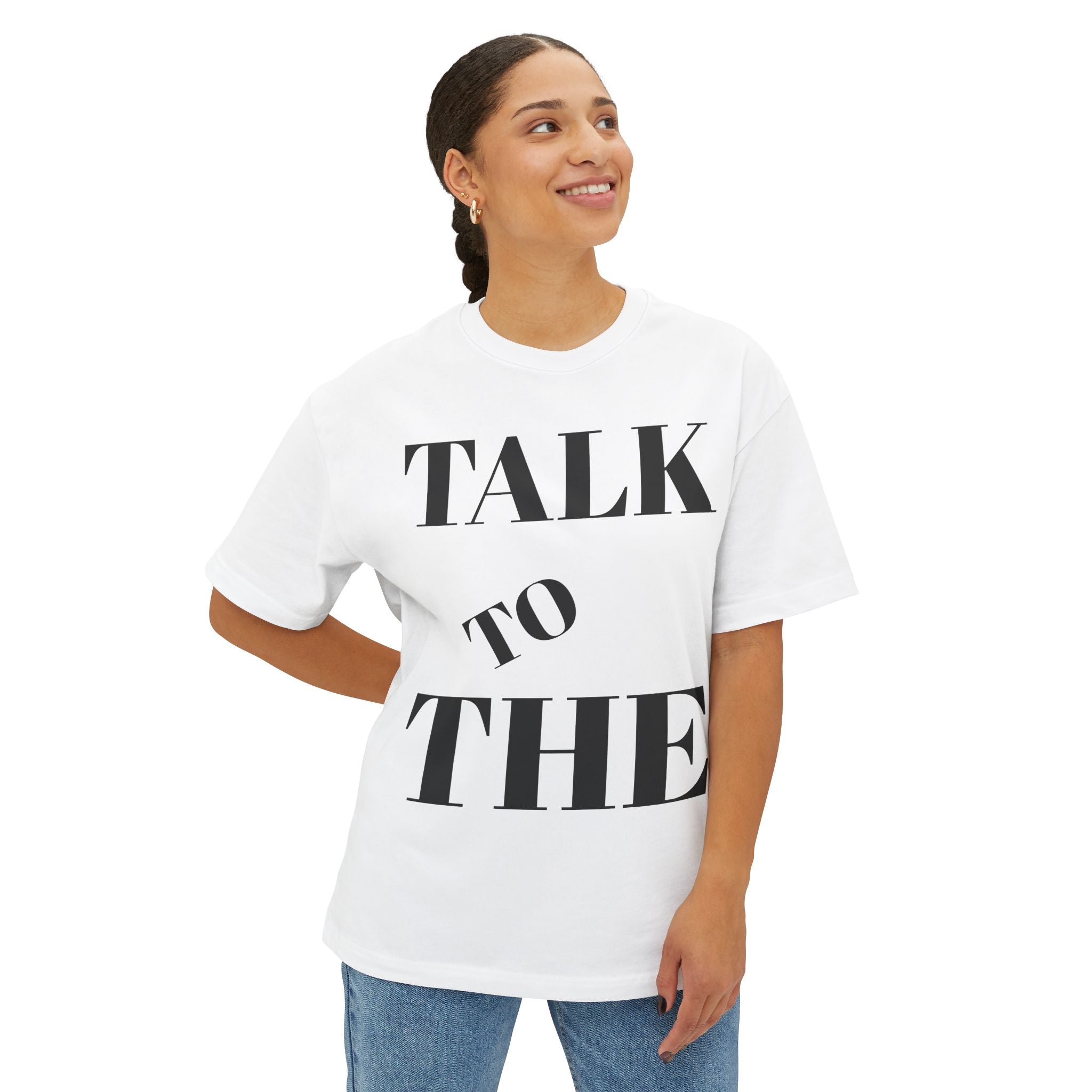 Talk to the Hand Oversized Tee, Unisex Boxy T-Shirt, Casual Wear, Comfortable Tee, Trendy Graphic Tee, Gift for Friends, Streetwear Fashion