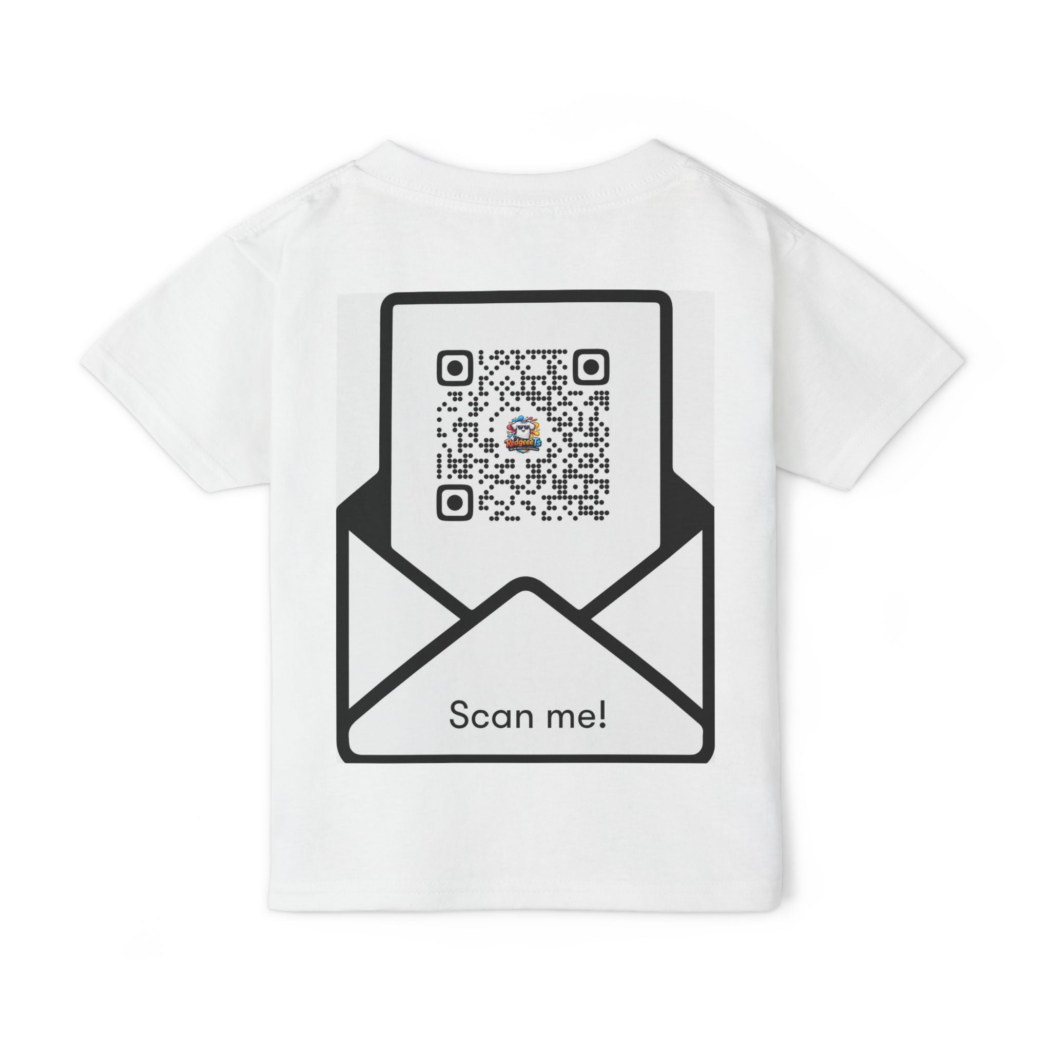 Toddler T-Shirt — Colorful Cartoon Tee with 'RedgeeeTs' Logo & Back QR Scan