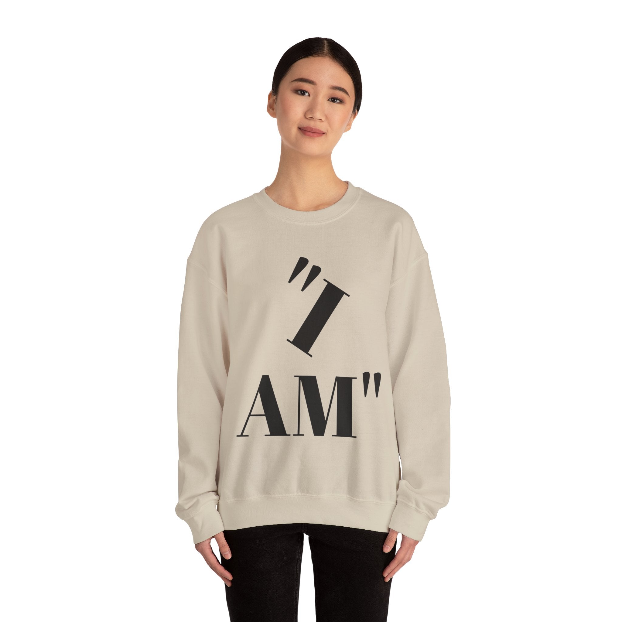 Empowering Unisex Sweatshirt: 'I AM' Inspirational Crewneck, Motivational Gift for Her, Self-Love Apparel, Cozy Casual Wear
