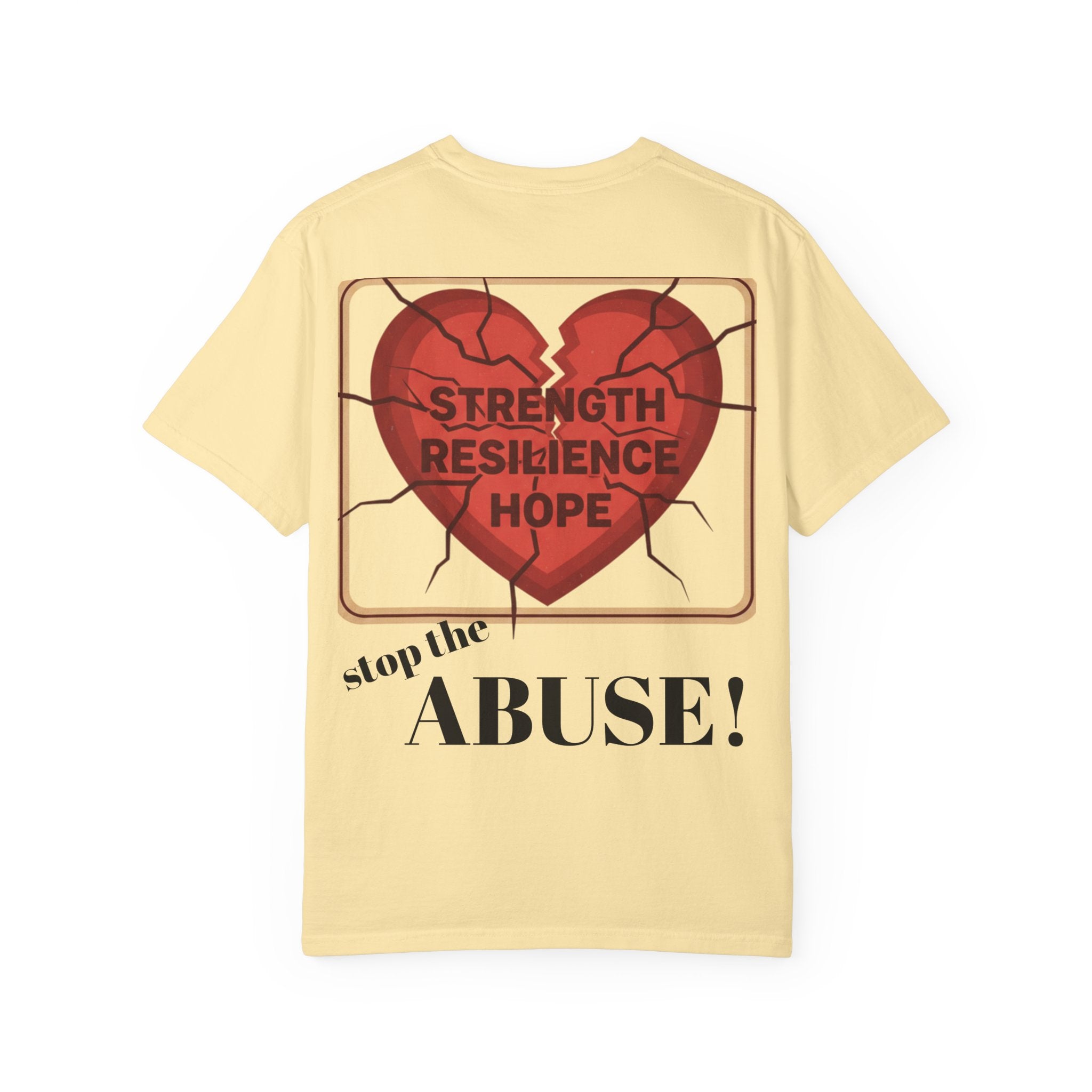 Unisex T-shirt for Abuse Awareness, Heart Design Apparel, Support Mental Health, Thought-Provoking Gift, Everyday Comfort Wear