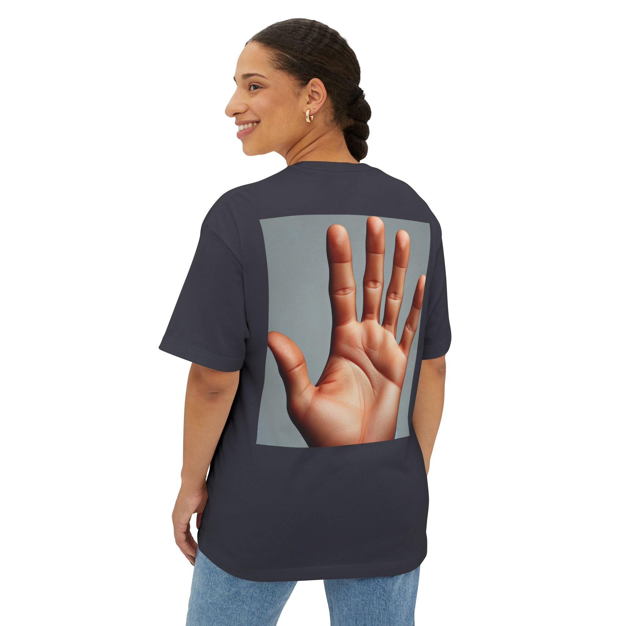 Talk to the Hand Oversized Tee, Unisex Boxy T-Shirt, Casual Wear, Comfortable Tee, Trendy Graphic Tee, Gift for Friends, Streetwear Fashion