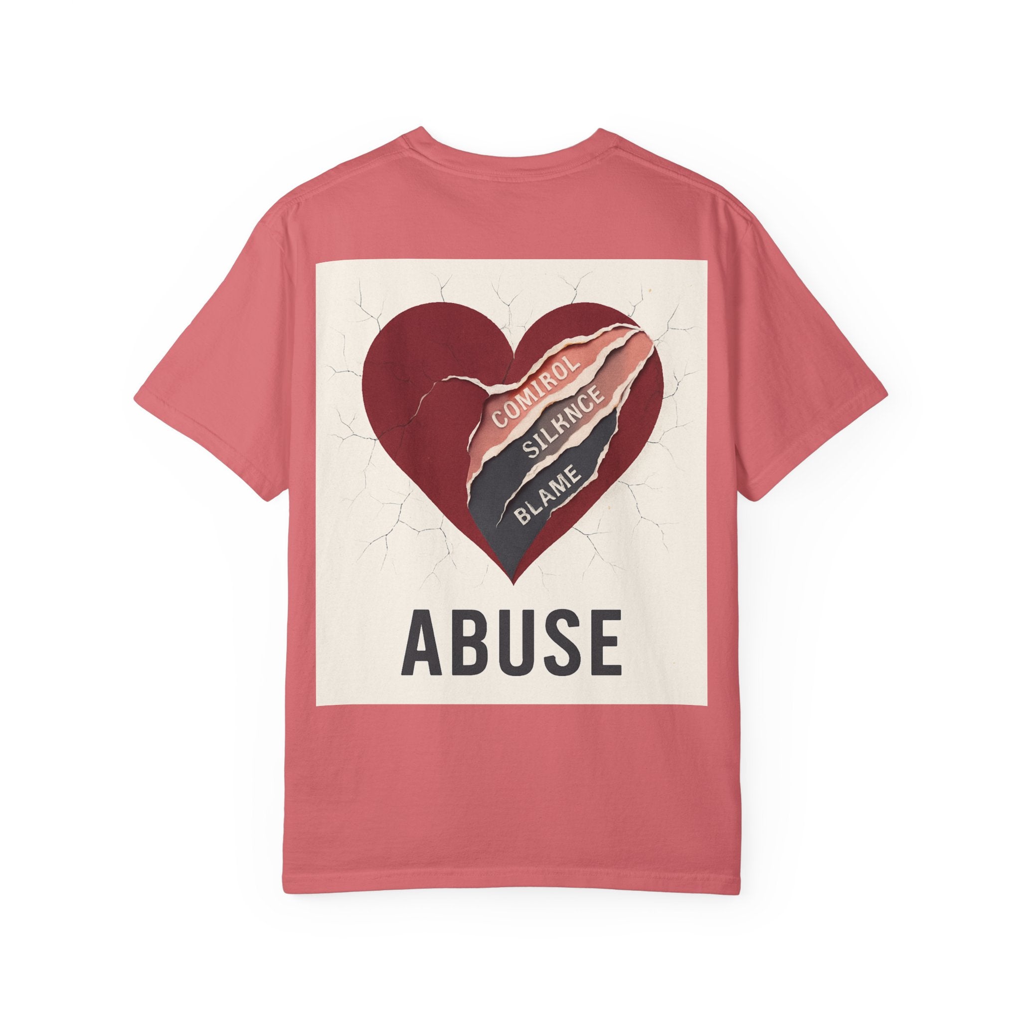 Unisex T-shirt for Abuse Awareness, Heart Design Apparel, Support Mental Health, Thought-Provoking Gift, Everyday Comfort Wear