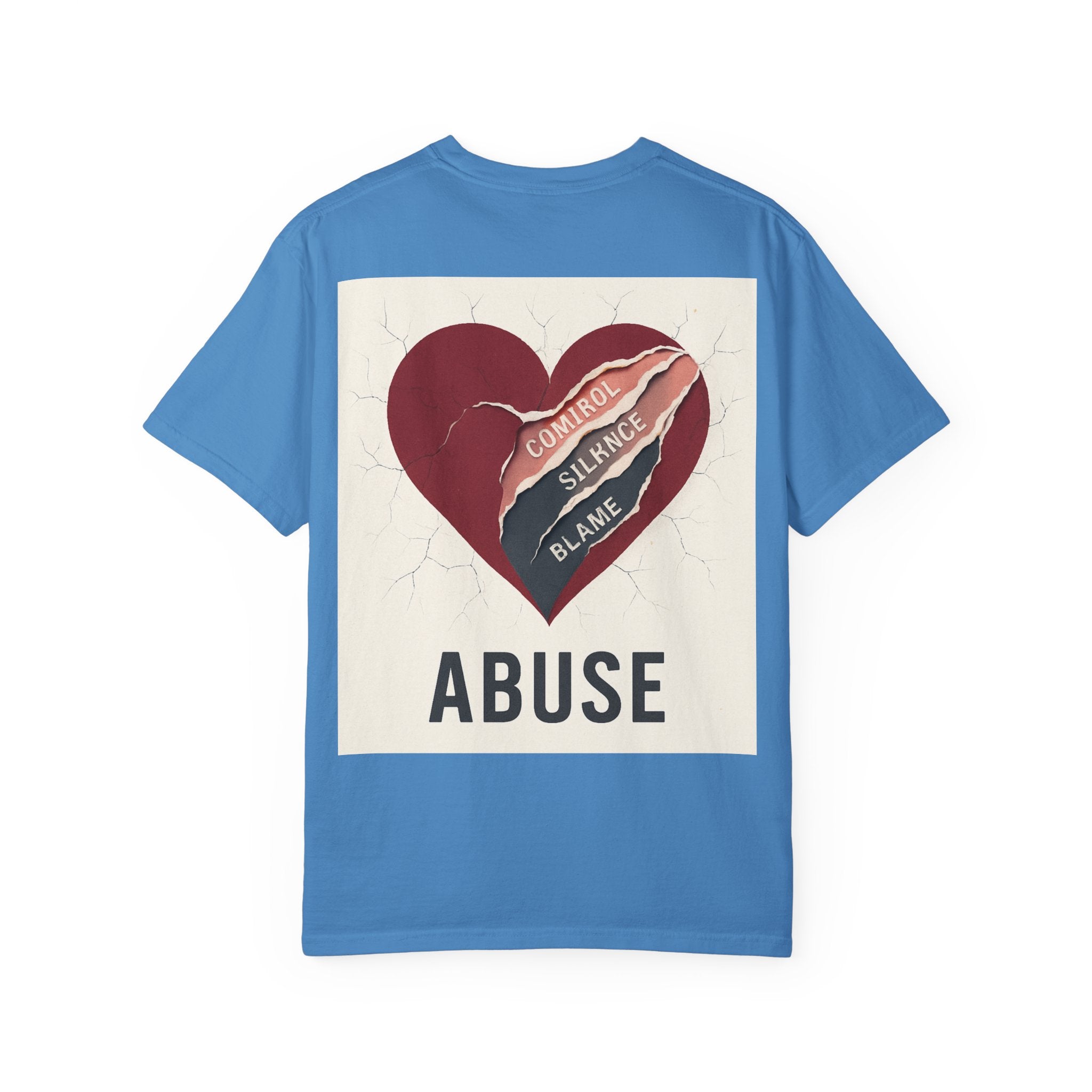 Unisex T-shirt for Abuse Awareness, Heart Design Apparel, Support Mental Health, Thought-Provoking Gift, Everyday Comfort Wear