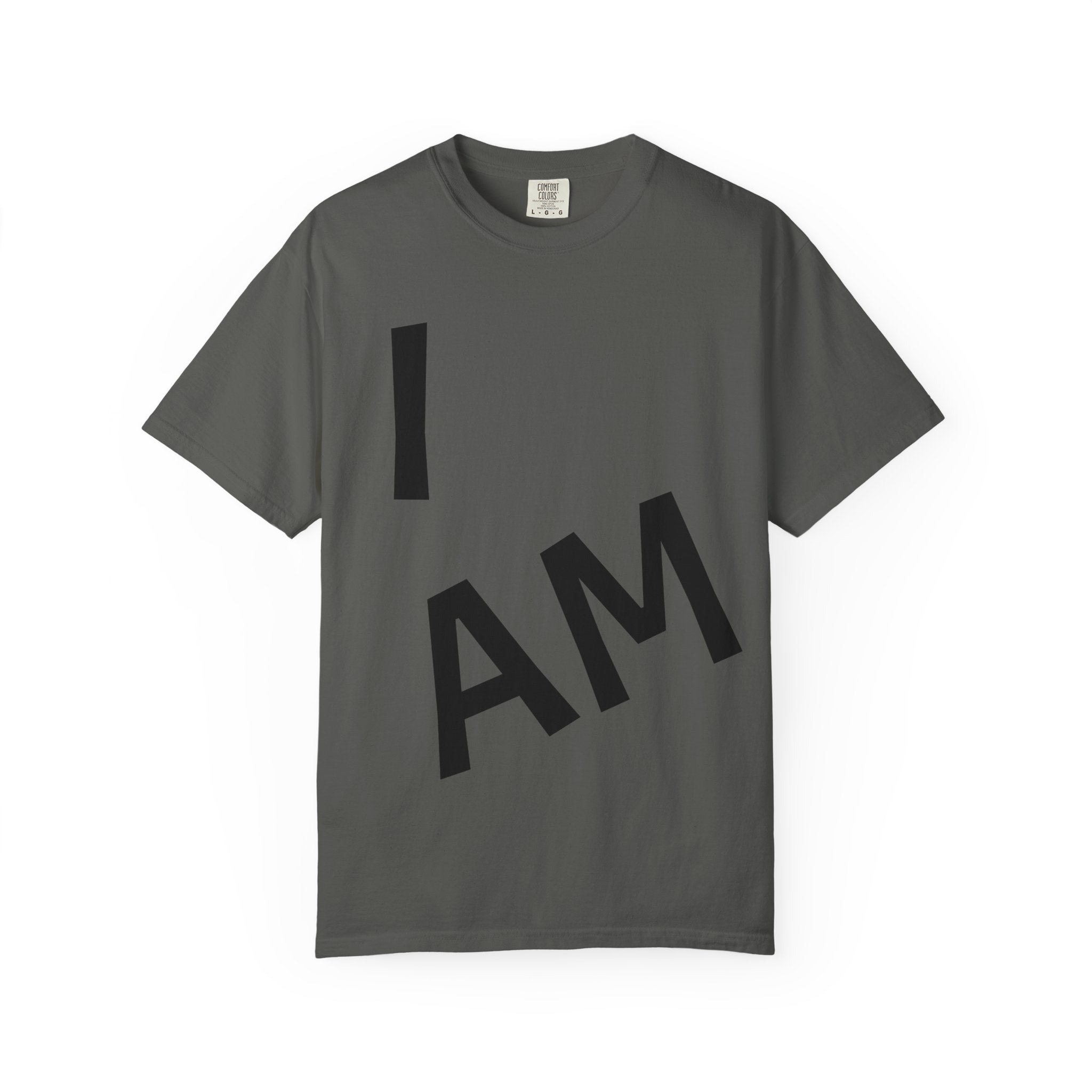 T-Shirt — “I AM” Front Text with Cloud Heart Love Back Graphic | Positive Self-Love Tee