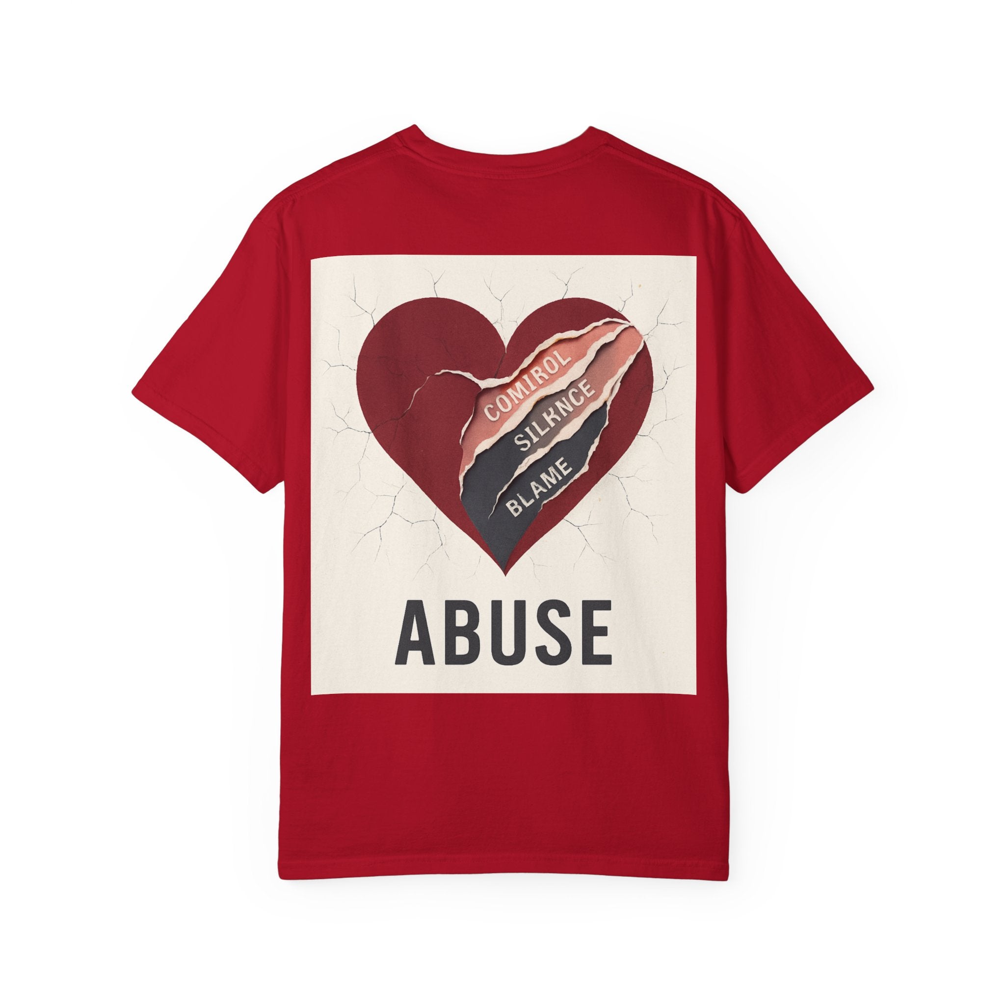 Unisex T-shirt for Abuse Awareness, Heart Design Apparel, Support Mental Health, Thought-Provoking Gift, Everyday Comfort Wear