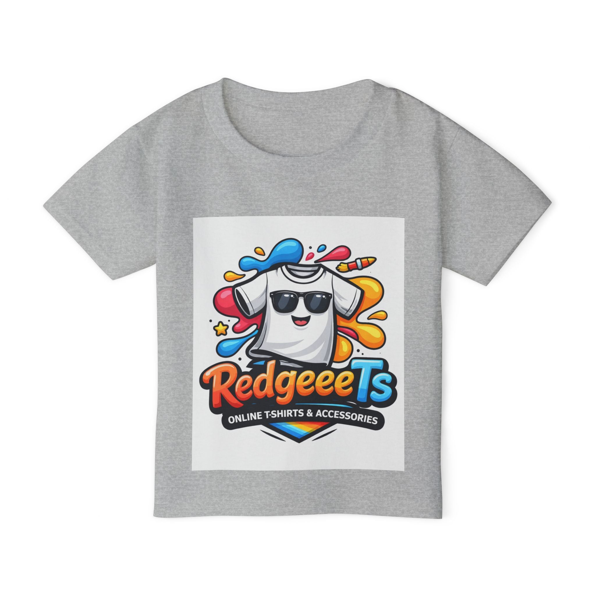 Toddler T-Shirt — Colorful Cartoon Tee with 'RedgeeeTs' Logo & Back QR Scan